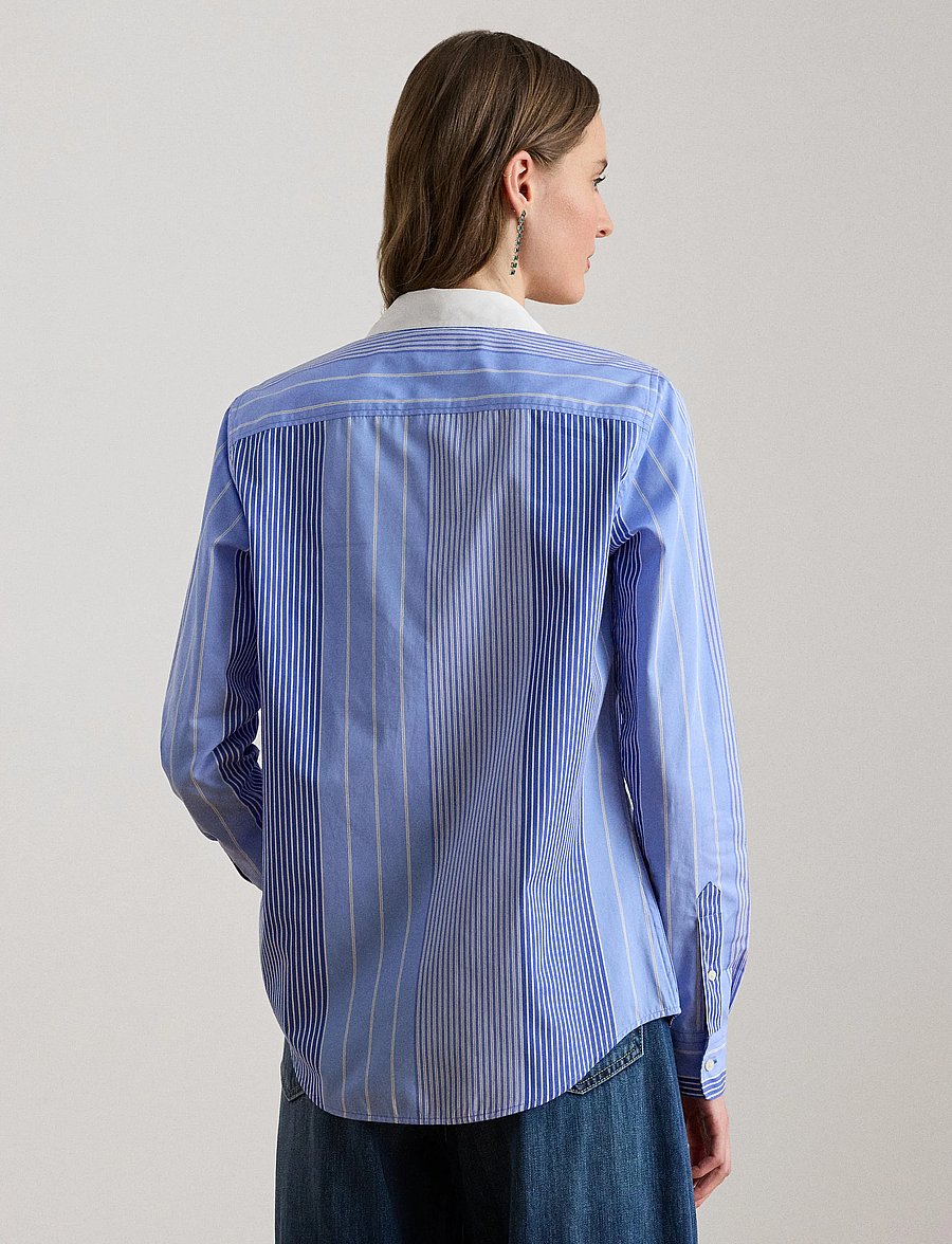 Lauren Ralph Lauren - Y/D 70S BROADCLOTH-WVN-SHIRT - langærmede skjorter - blue/white multi - 3