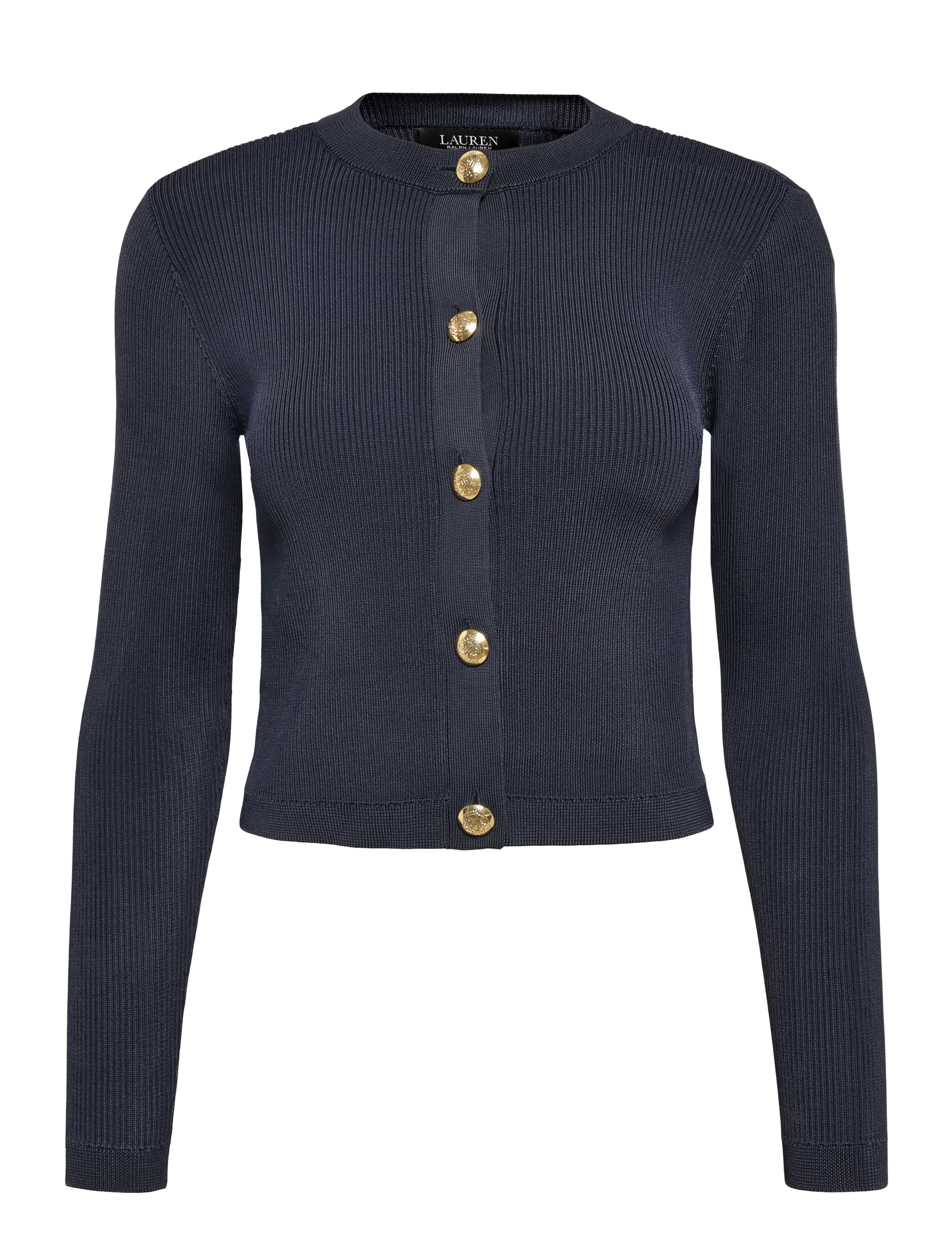 Lauren Ralph Lauren Rib-Knit Crewneck Cardigan - Strickjacken - LAUREN NAVY / navy