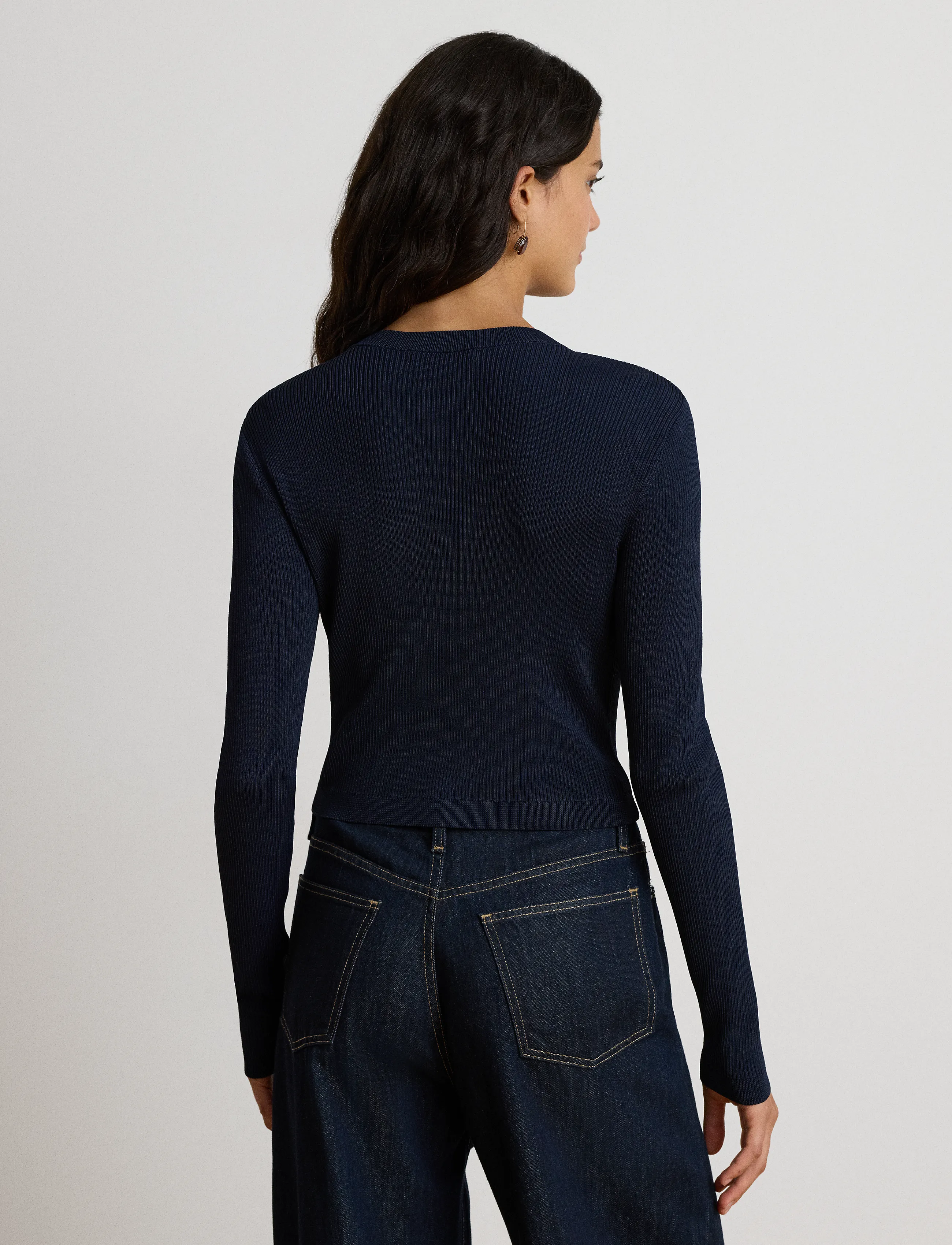 Lauren Ralph Lauren - Rib-Knit Crewneck Cardigan - lauren navy - 4