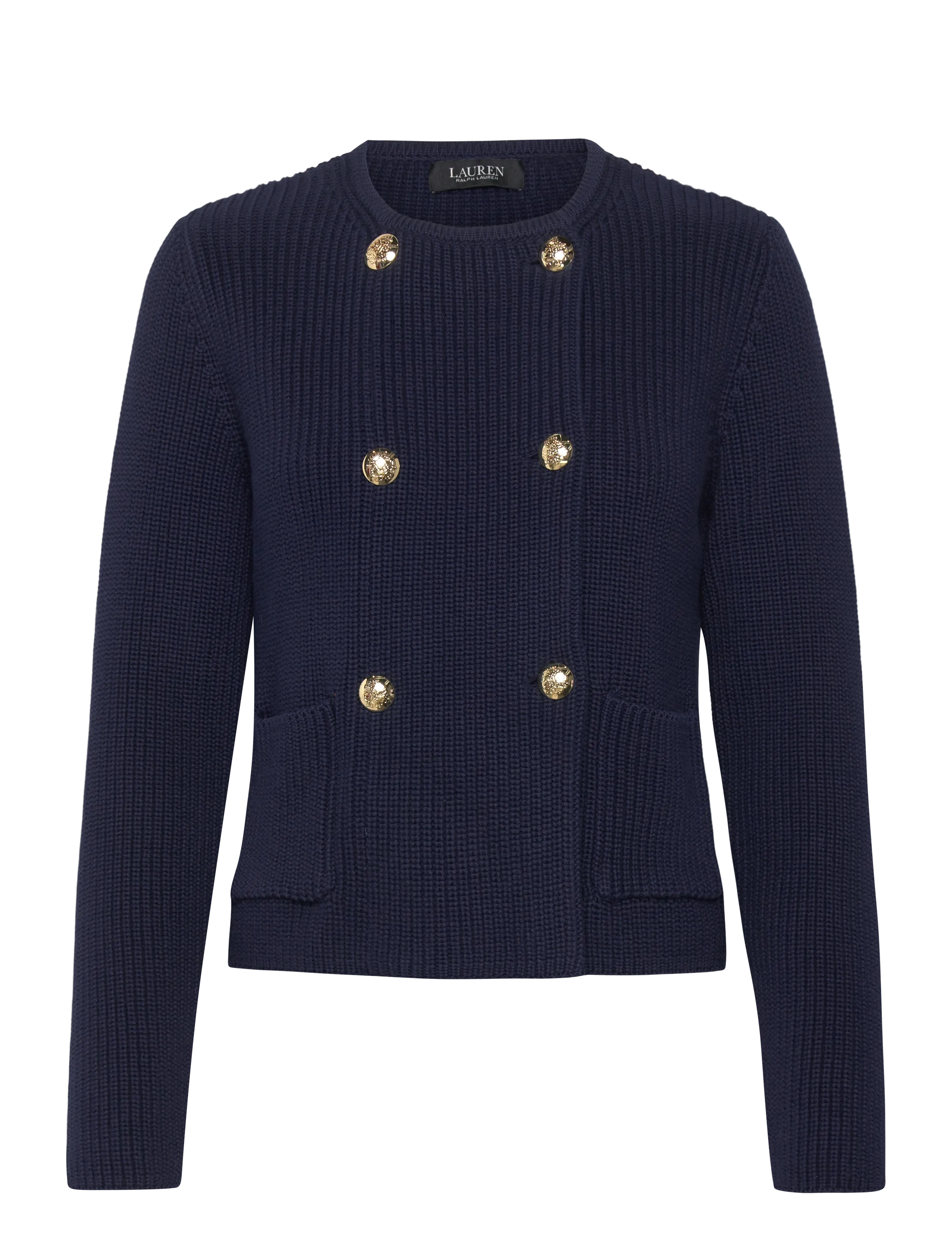 Lauren Ralph Lauren COMBED COTTON-SWEATER-CARDIGAN - Ralph Lauren - REFINED NAVY / navy