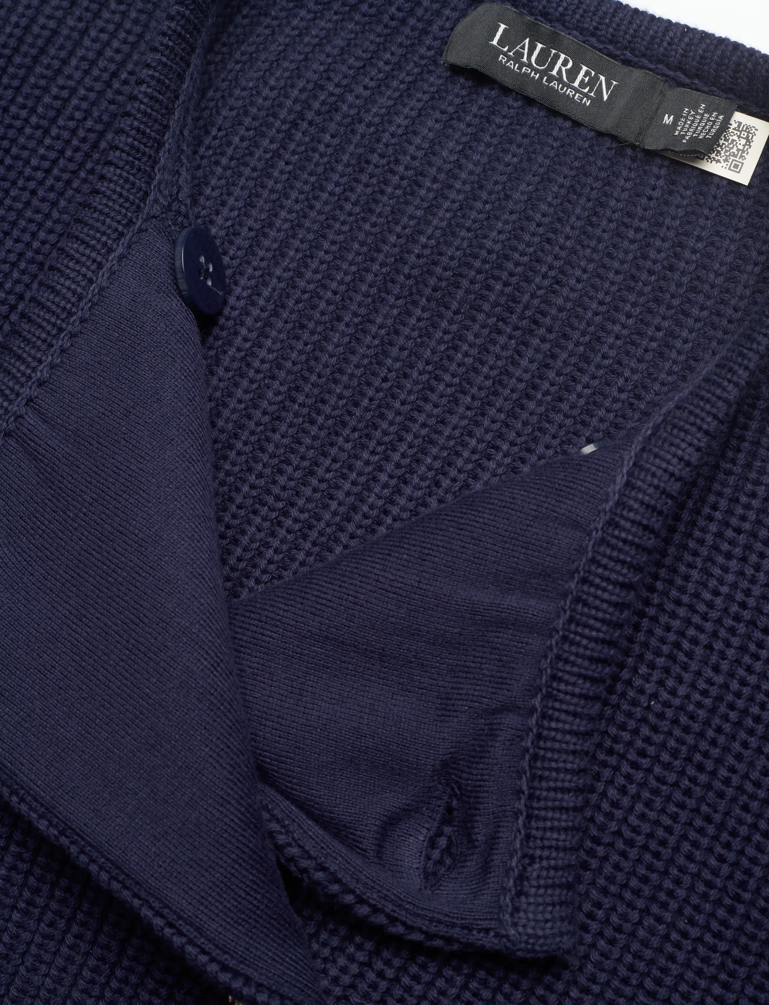 Lauren Ralph Lauren - COMBED COTTON-SWEATER-CARDIGAN - cardigans - refined navy - 4