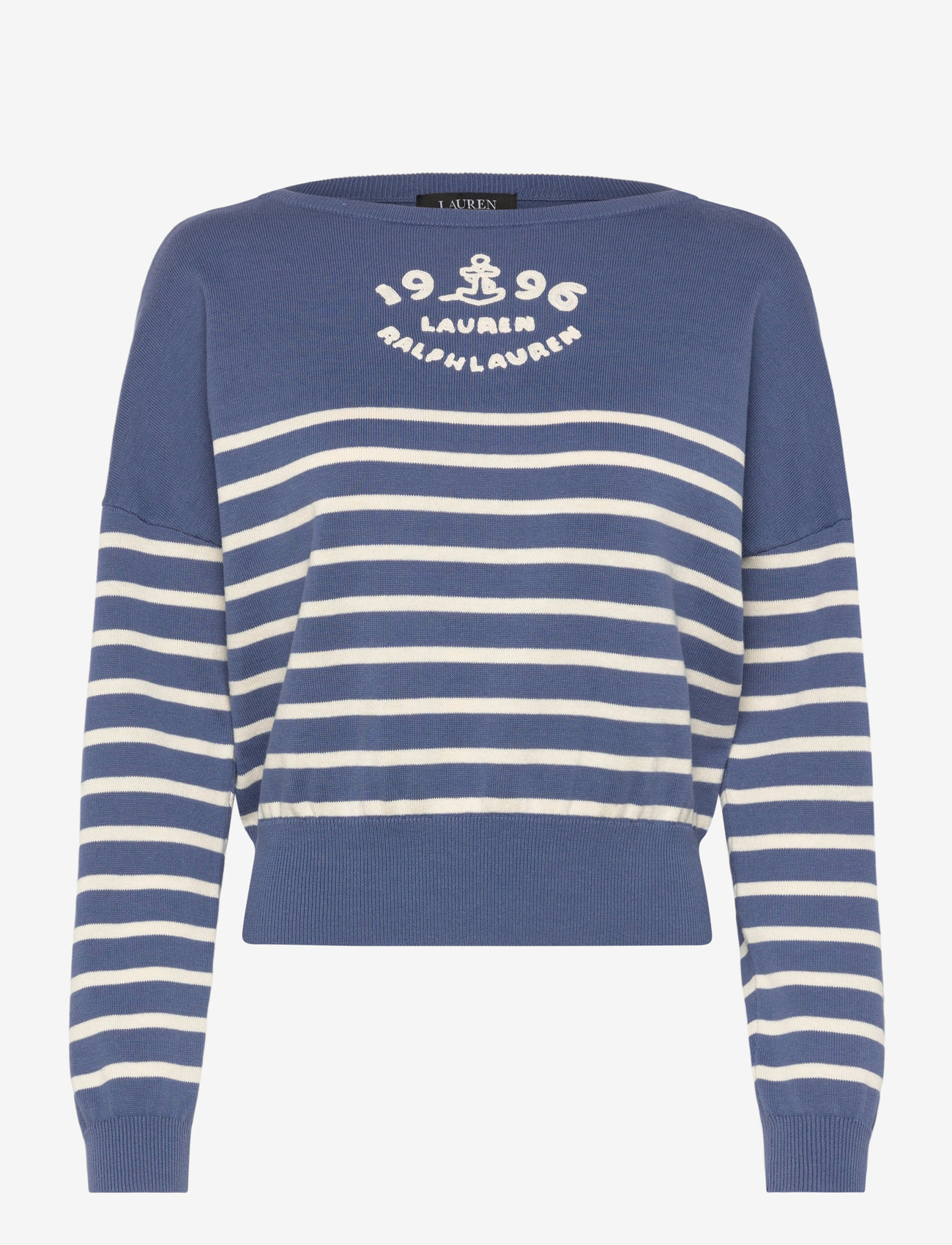 Lauren Ralph Lauren - COMBED COTTON-SWEATER-PULLOVER - striktrøjer - carson blue/ masc - 0