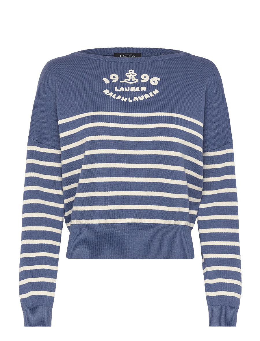 Lauren Ralph Lauren - COMBED COTTON-SWEATER-PULLOVER - stickade tröjor - carson blue/ masc - 0