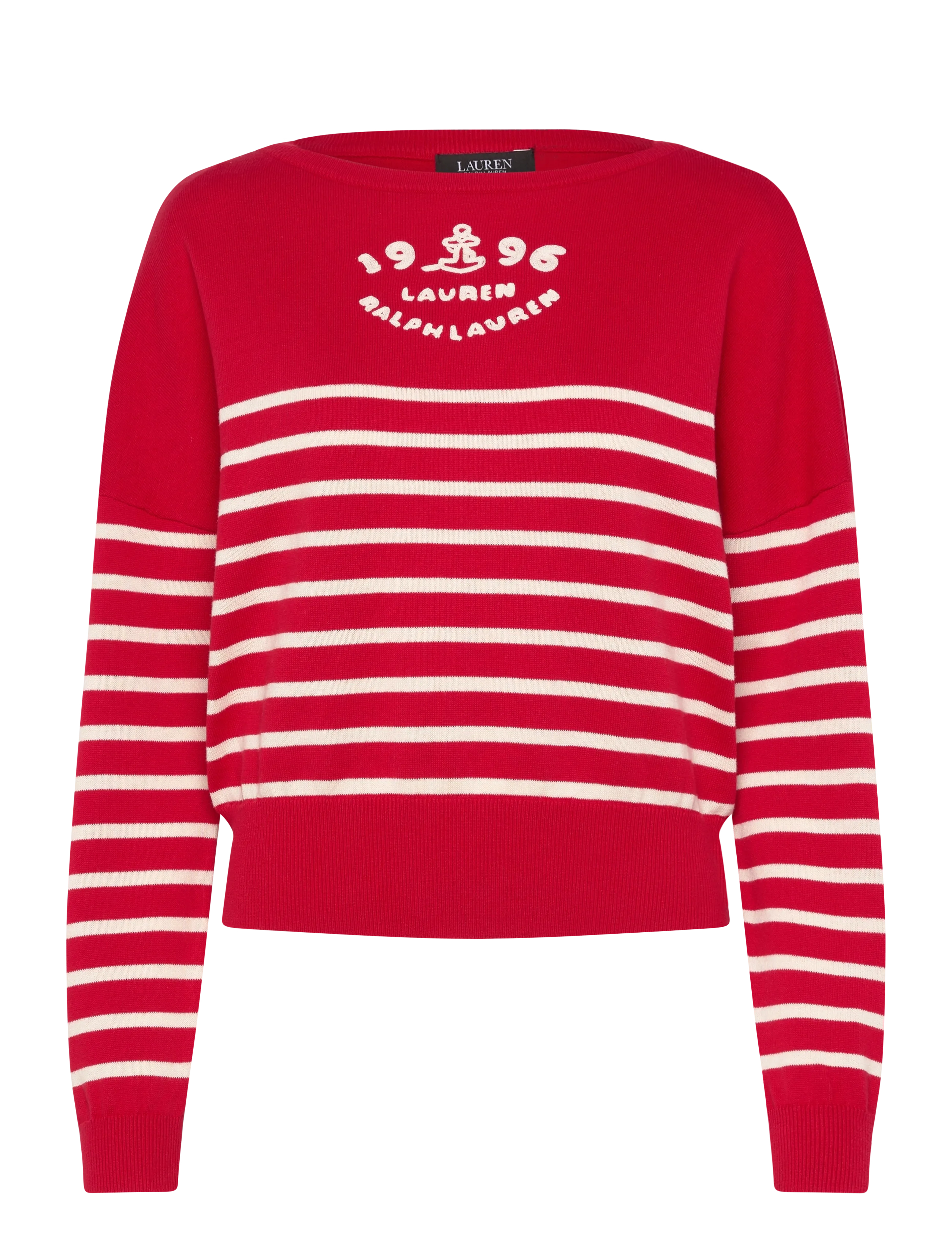 Lauren Ralph Lauren COMBED COTTON-SWEATER-PULLOVER - Ralph Lauren - CRUISE RED/MASCAR / red