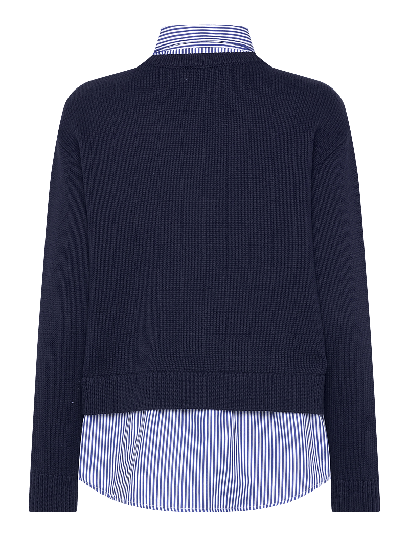 Lauren Ralph Lauren - COMBED COTTON-SWEATER-PULLOVER - stickade tröjor - refined navy mult - 1