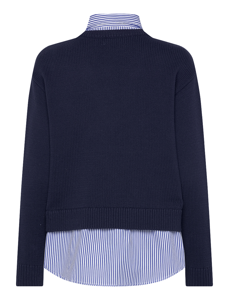 Lauren Ralph Lauren - COMBED COTTON-SWEATER-PULLOVER - langärmlige hemden - refined navy mult - 2
