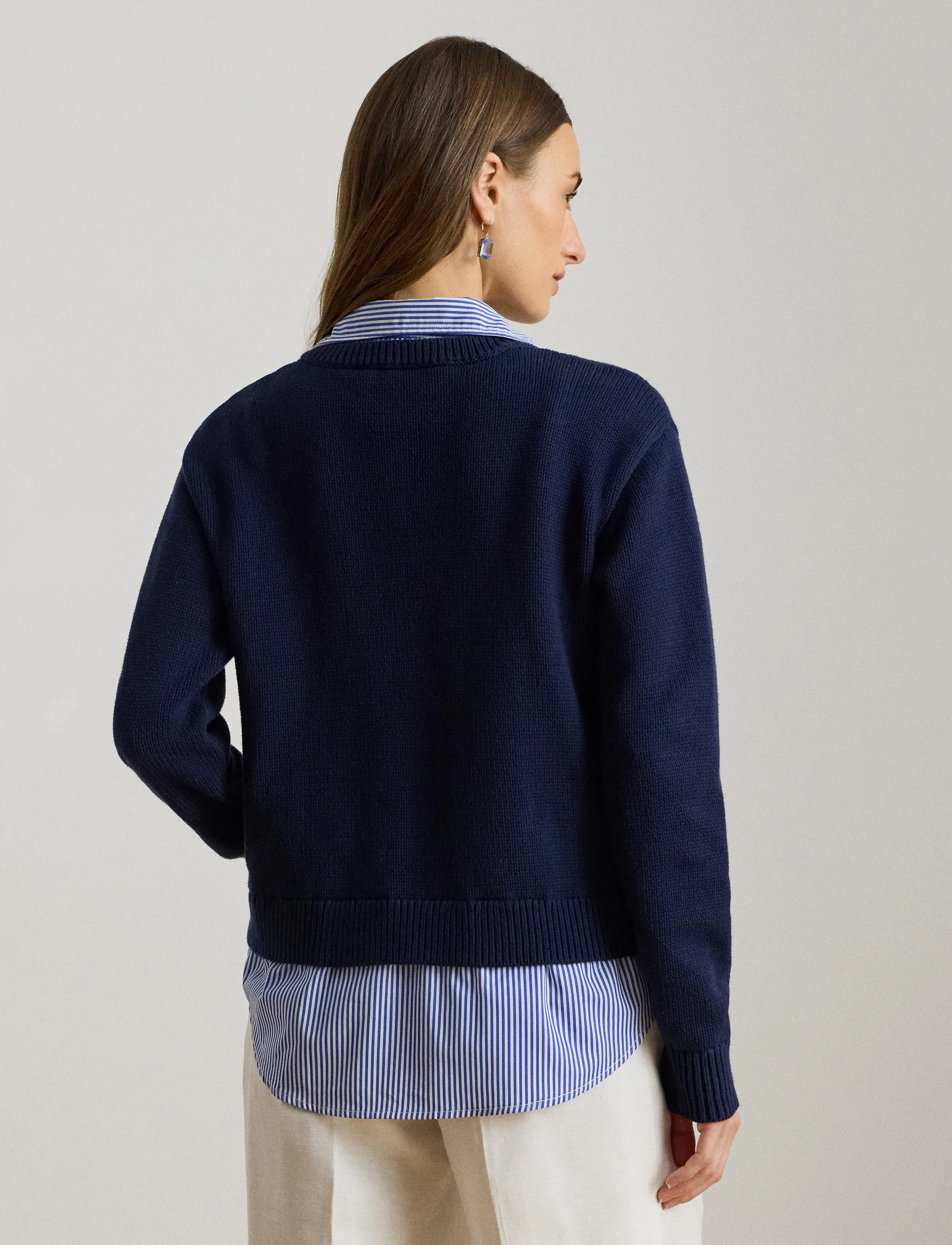Lauren Ralph Lauren - COMBED COTTON-SWEATER-PULLOVER - chemises à manches longues - refined navy mult - 3