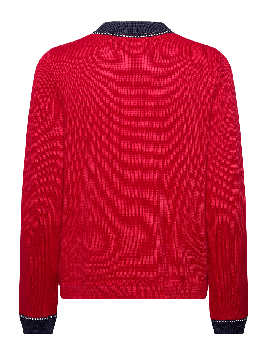 Lauren Ralph Lauren - MATTE RAYON PL CTN-SWEATER-CARDIGAN - gilets - cruise red multi - 2