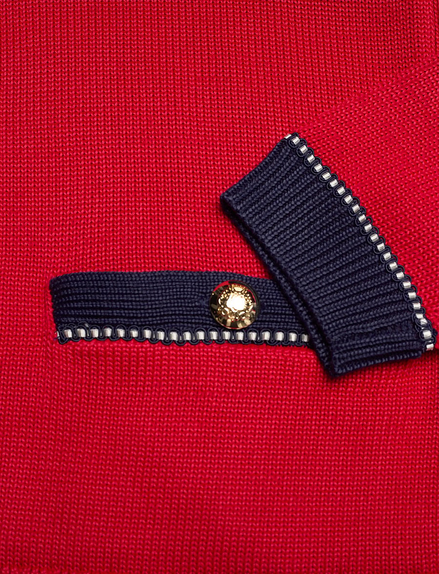 Lauren Ralph Lauren - MATTE RAYON PL CTN-SWEATER-CARDIGAN - gilets - cruise red multi - 5