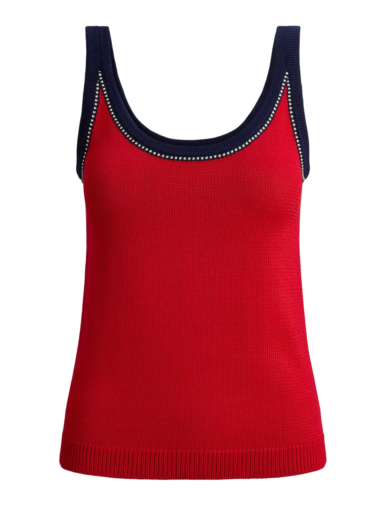 Lauren Ralph Lauren MATTE RAYON PL CTN-SWEATER-PULLOVER - Tøj - CRUISE RED MULTI / red