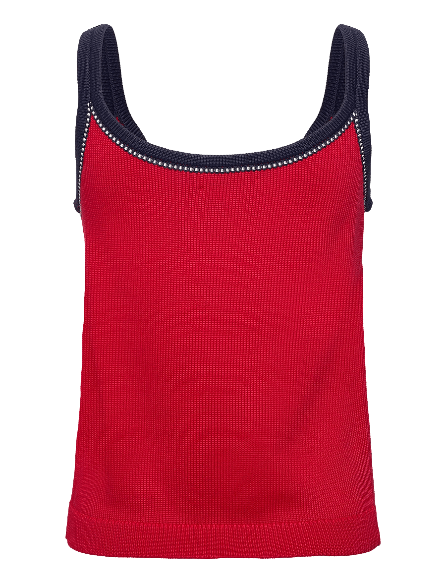 Lauren Ralph Lauren - Two-Tone Cotton-Blend Sweater Tank Top - Ärmellose tops - cruise red multi - 2