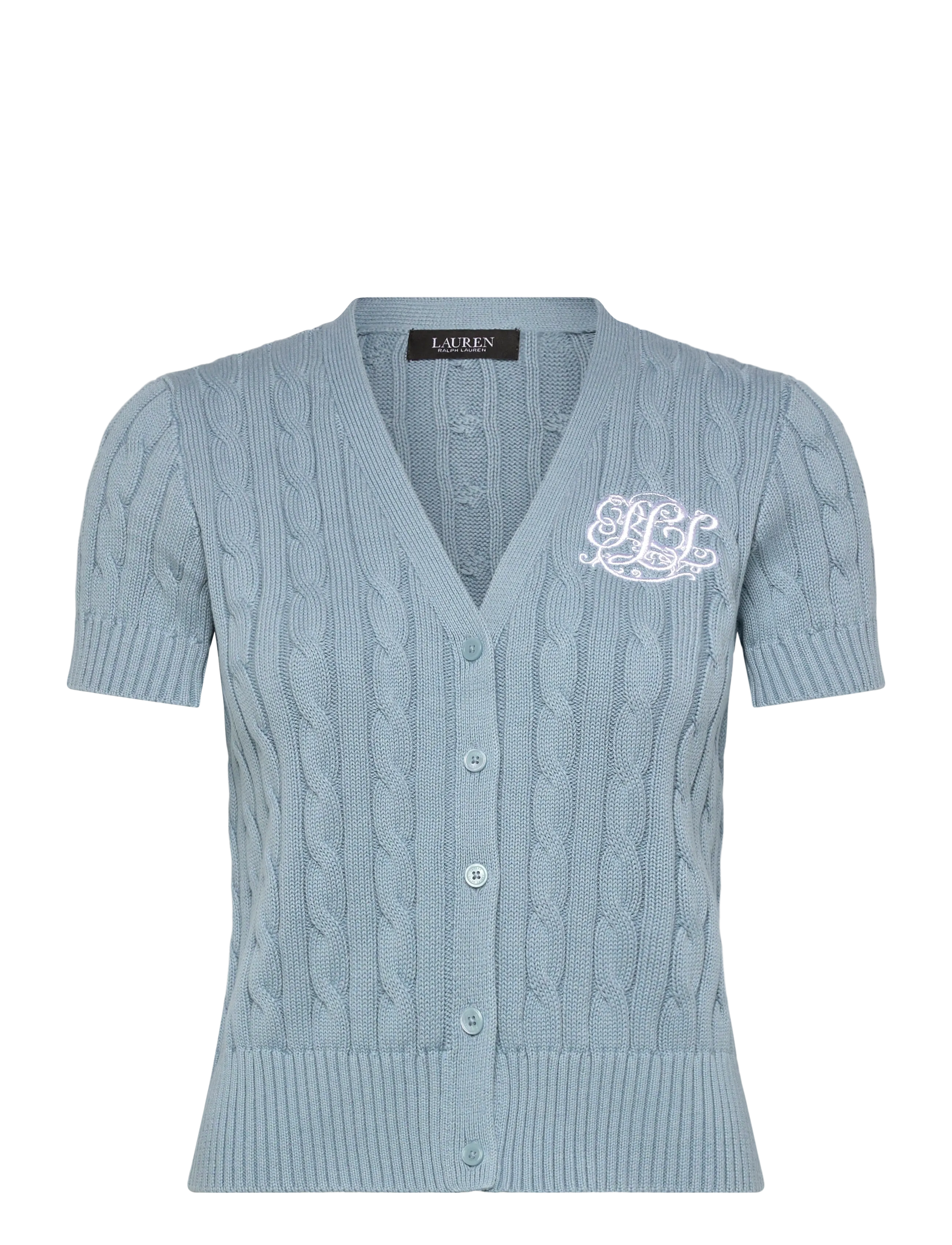 Lauren Ralph Lauren GASSED COTTON-SWEATER-CARDIGAN - Tøj - BLUE NOTE / blue