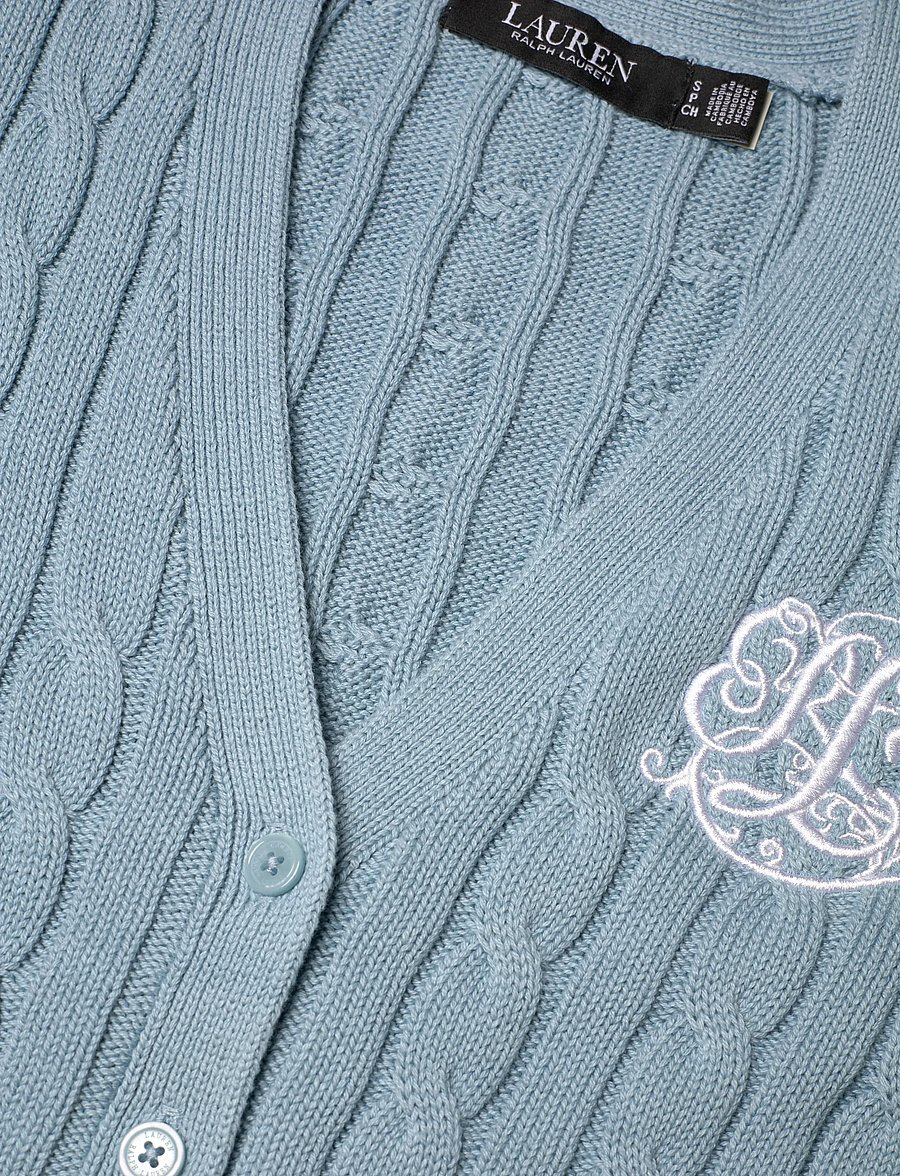 Lauren Ralph Lauren - GASSED COTTON-SWEATER-CARDIGAN - cardigans - blue note - 2