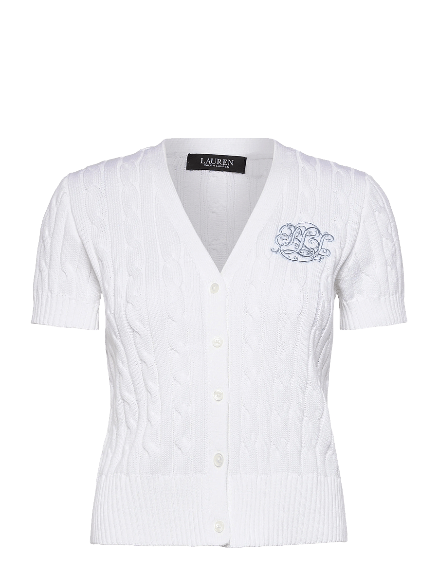 Lauren Ralph Lauren - GASSED COTTON-SWEATER-CARDIGAN - koftor - white - 0