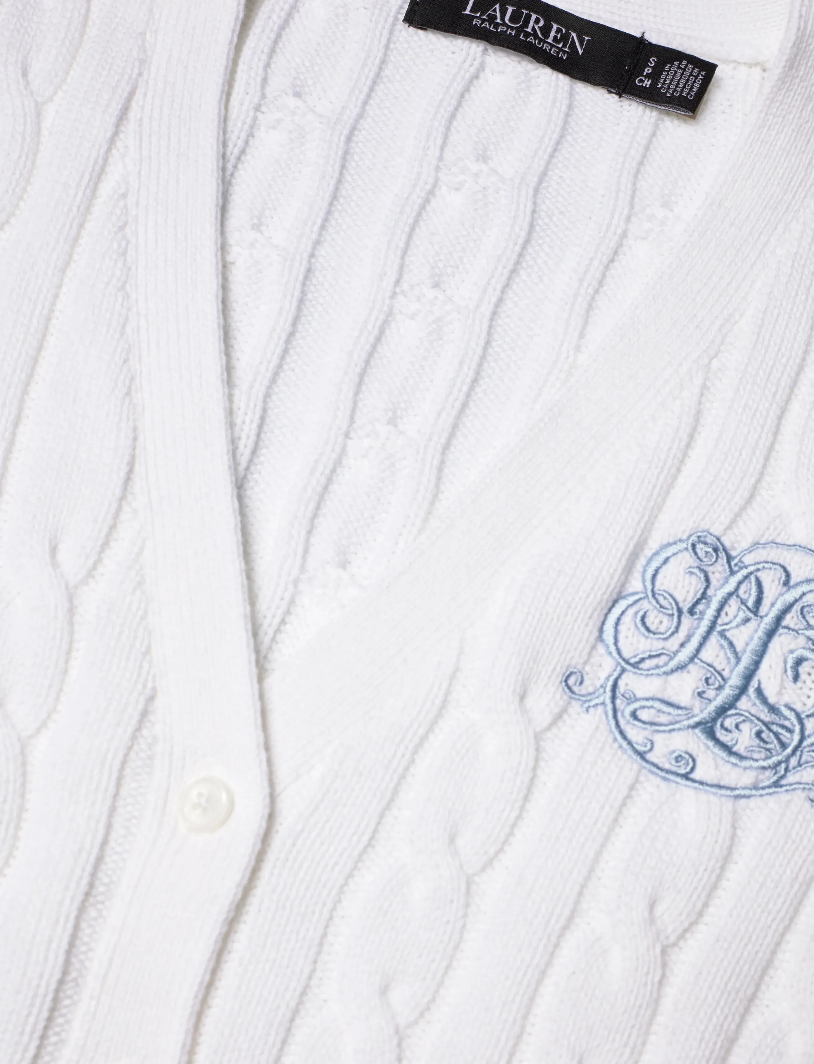 Lauren Ralph Lauren - GASSED COTTON-SWEATER-CARDIGAN - koftor - white - 2