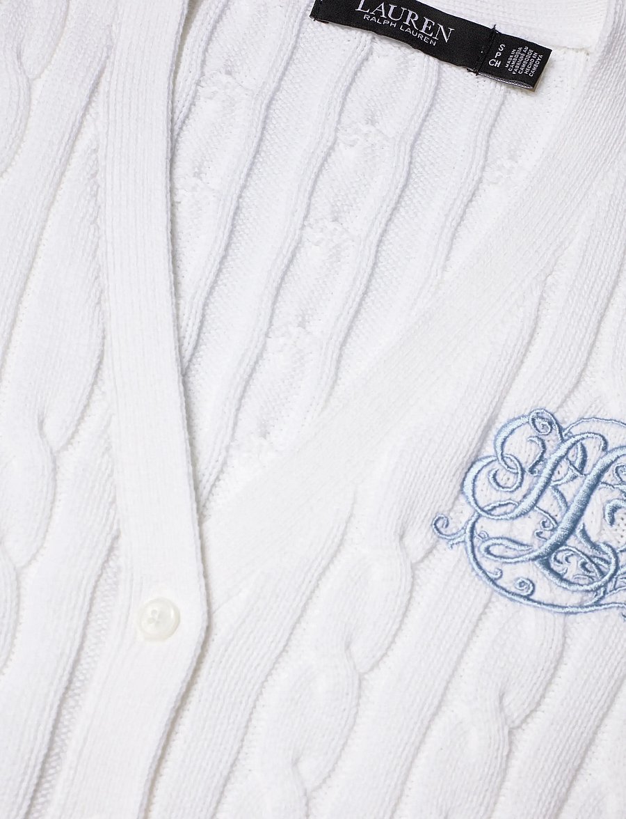Lauren Ralph Lauren - GASSED COTTON-SWEATER-CARDIGAN - koftor - white - 2
