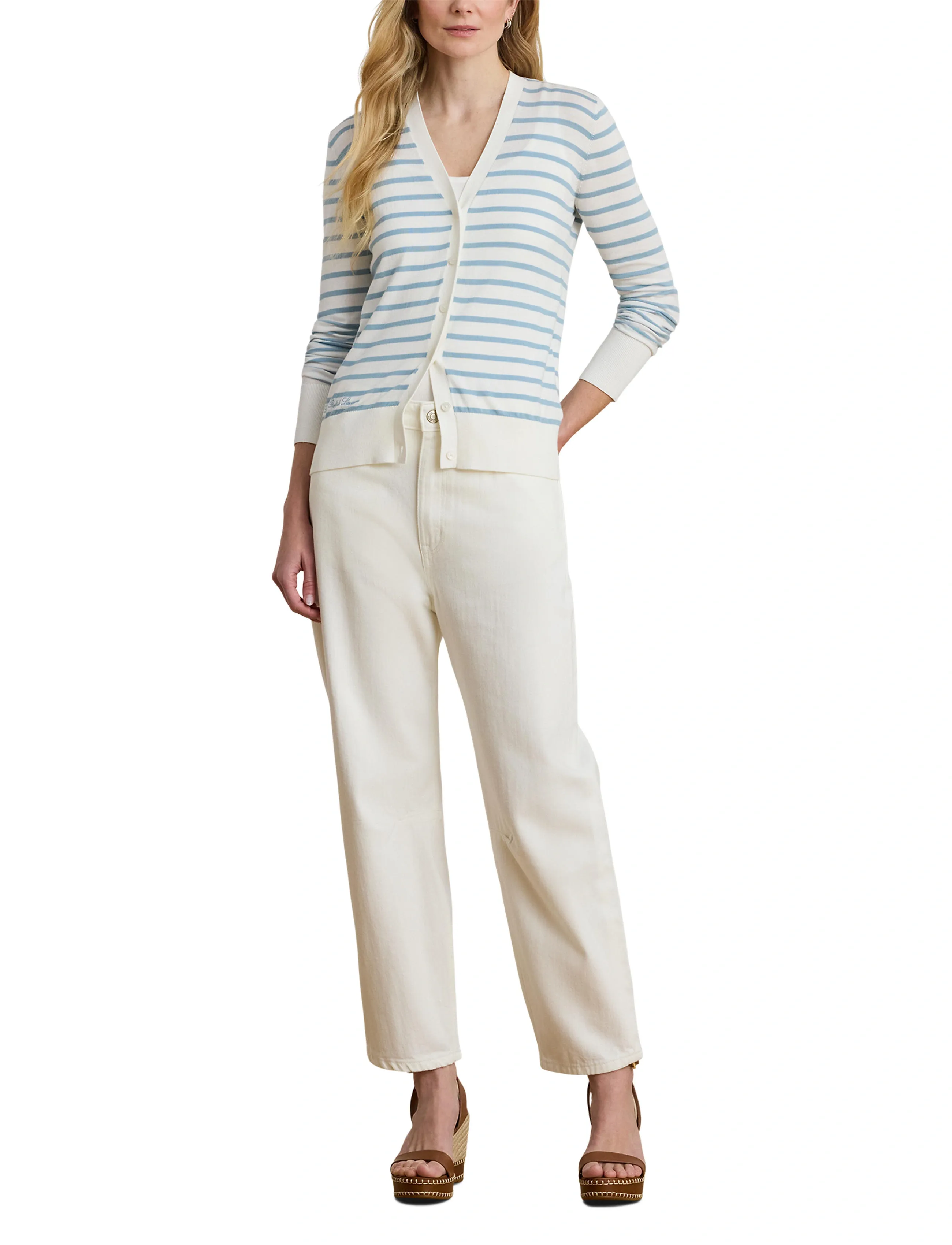 Lauren Ralph Lauren Superfine Cotton-Sweater-Cardigan dam – bild 7