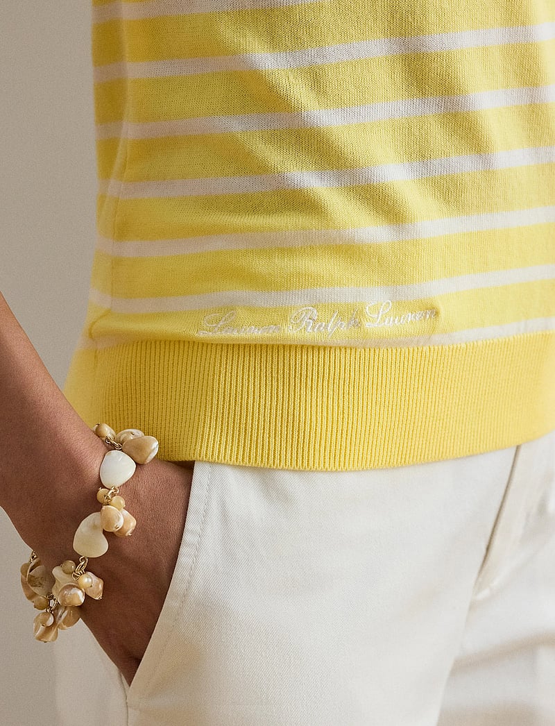 Lauren Ralph Lauren - SUPERFINE COTTON-SWEATER-PULLOVER - sviitrid - lemon sorbet/whit - 4