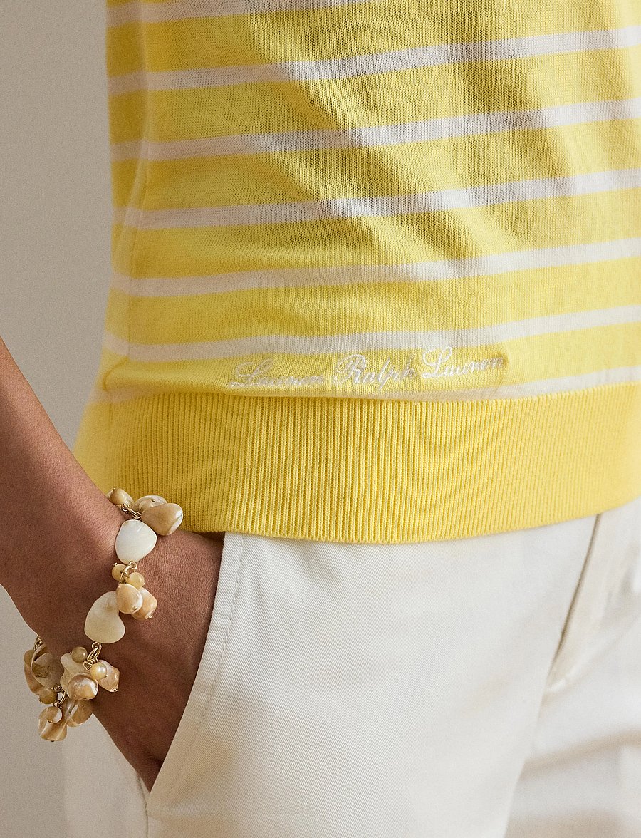 Lauren Ralph Lauren - SUPERFINE COTTON-SWEATER-PULLOVER - pullover - lemon sorbet/whit - 4