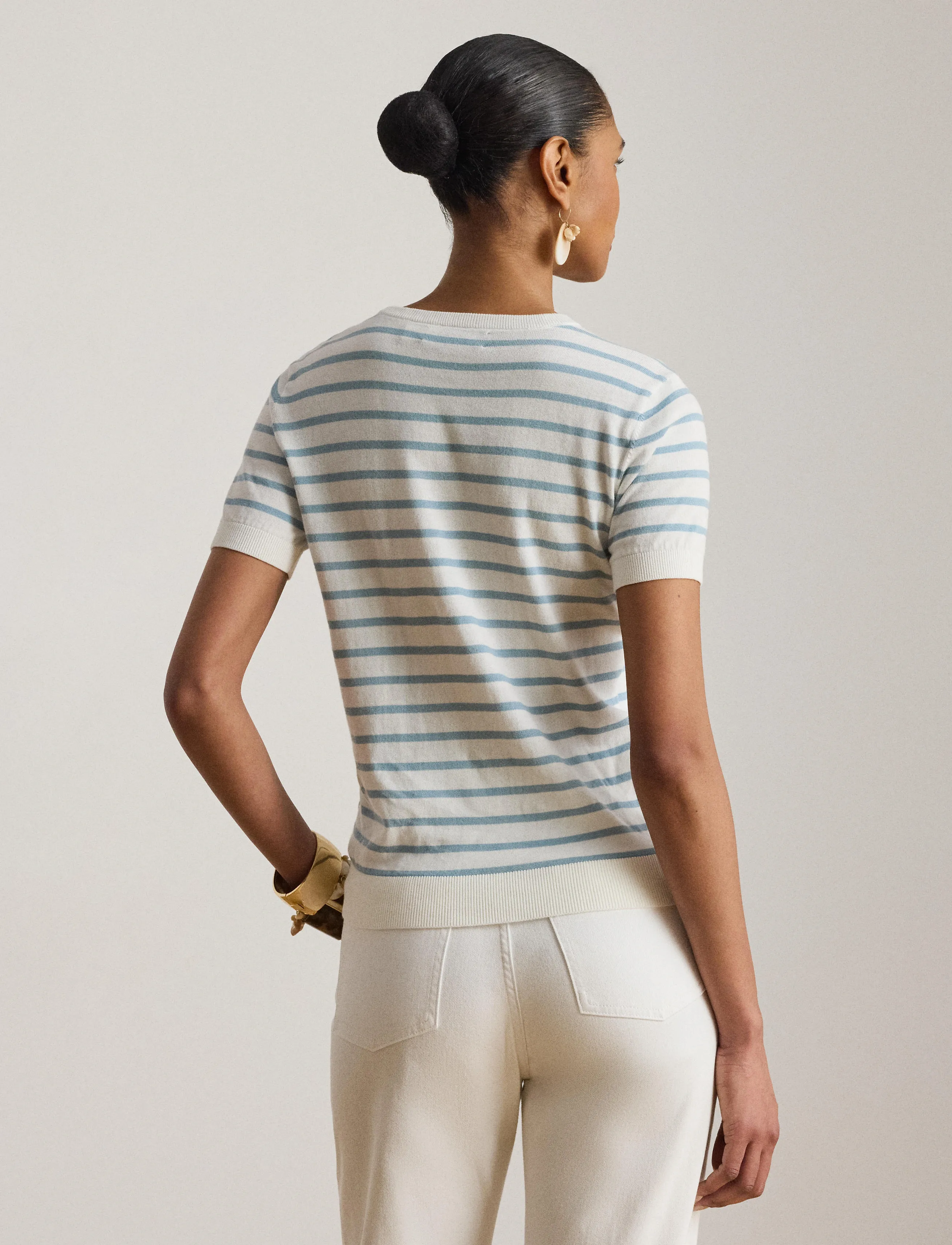 Lauren Ralph Lauren - SUPERFINE COTTON-SWEATER-PULLOVER - džemperi - white/blue note - 5