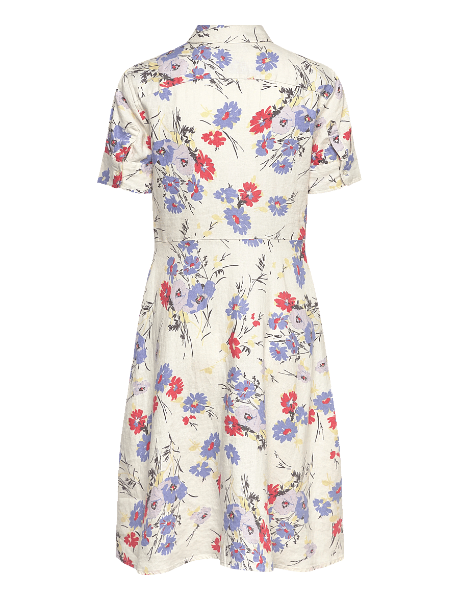 Lauren Ralph Lauren - Floral Tie-Front Linen Shirtdress - midikleidid - cream multi - 2