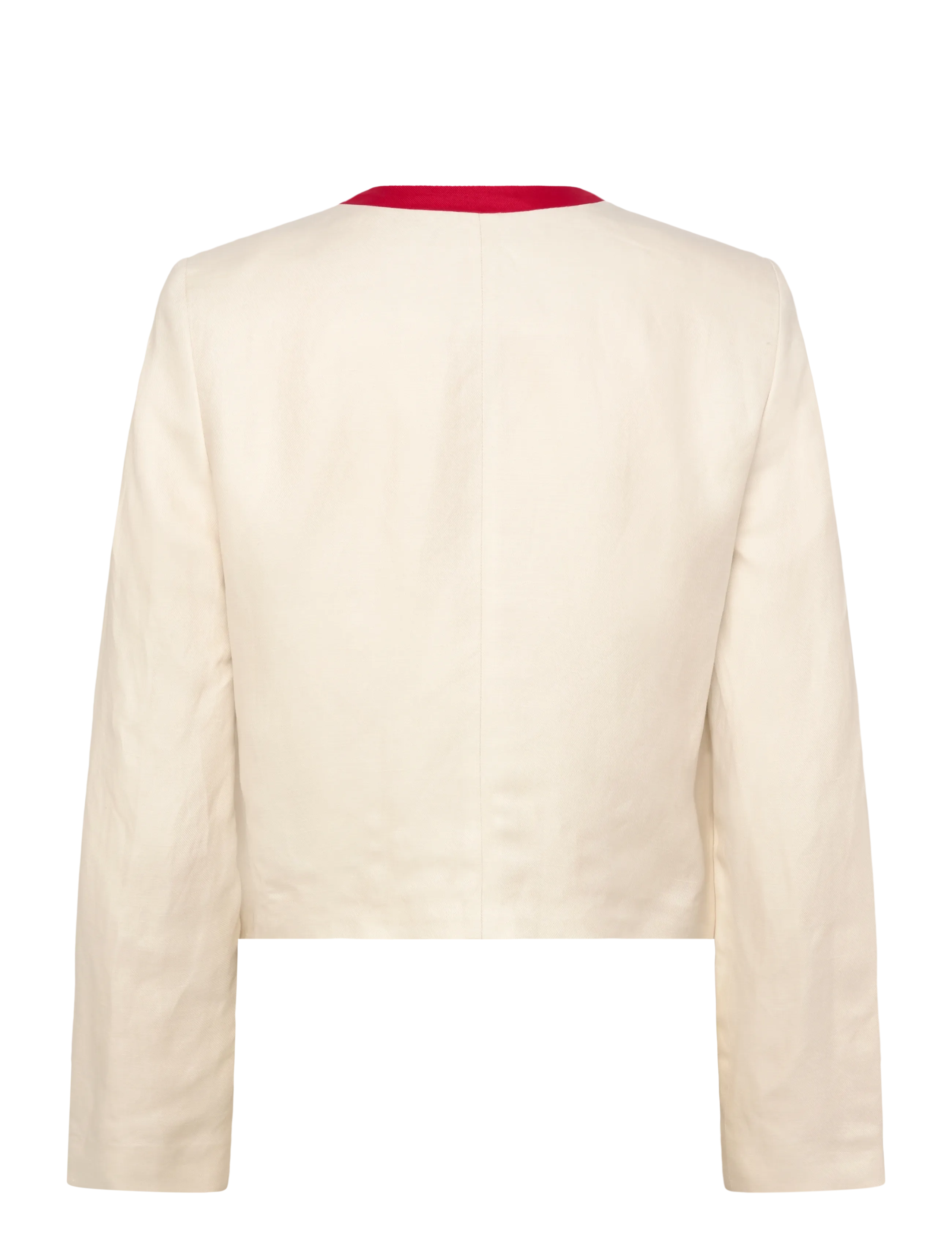 Lauren Ralph Lauren - Two-Tone Linen-Blend Twill Blazer - forårsjakker - mascarpone cream - 2