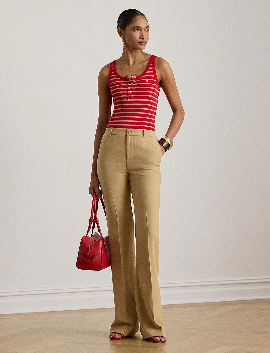 Lauren Ralph Lauren - CITY CREPE-WVN-PANTS - kostymbyxor - birch tan - 3
