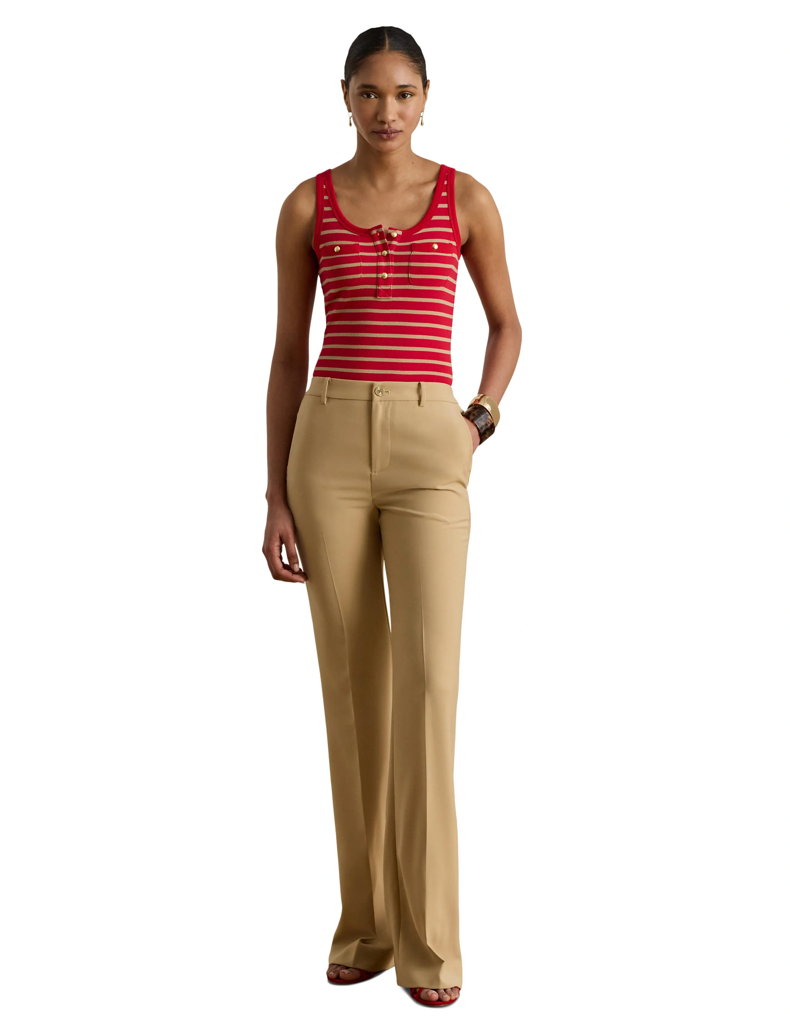 Lauren Ralph Lauren - CITY CREPE-WVN-PANTS - habitbukser - birch tan - 5