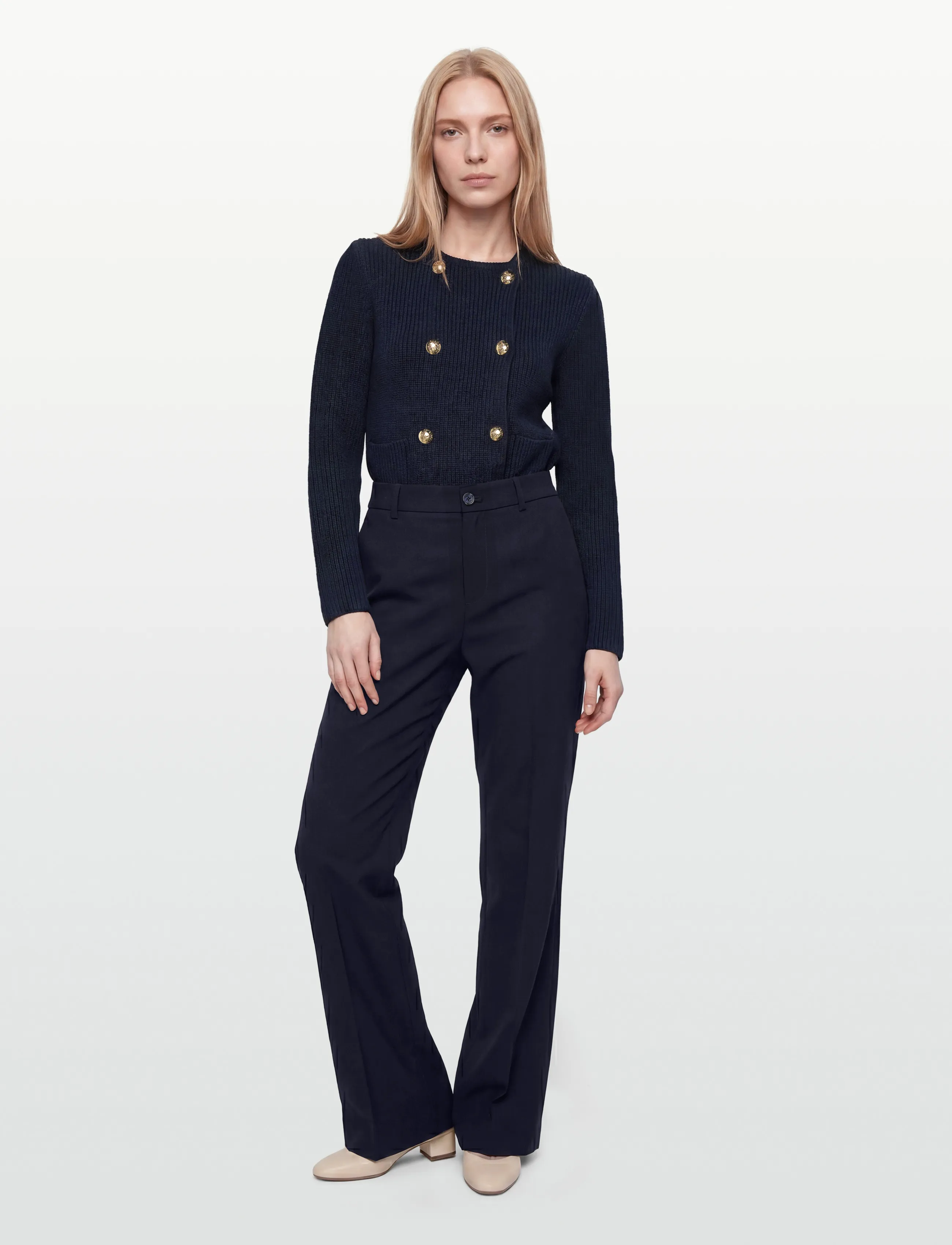 Lauren Ralph Lauren CITY CREPE-WVN-PANTS - Hosen - LAUREN NAVY / navy