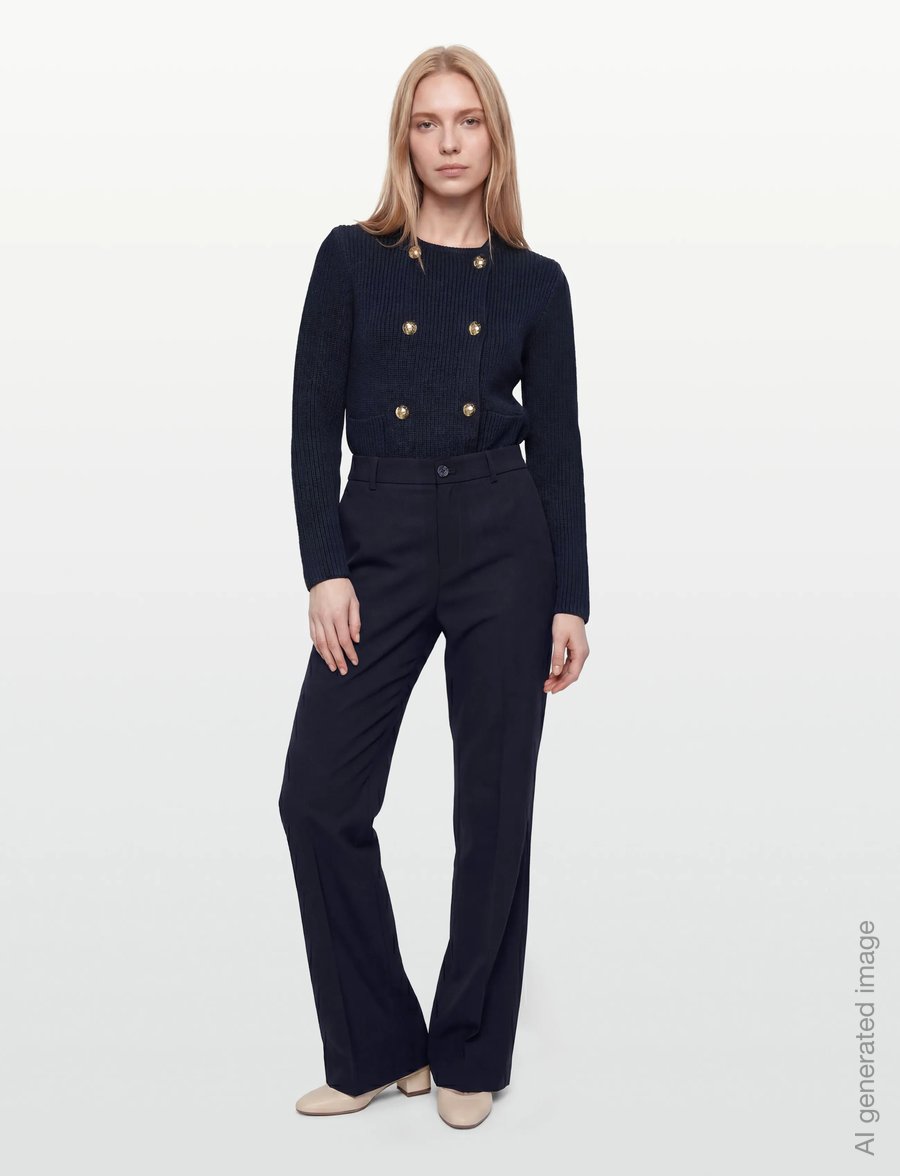 Lauren Ralph Lauren - CITY CREPE-WVN-PANTS - kostymbyxor - lauren navy - 0