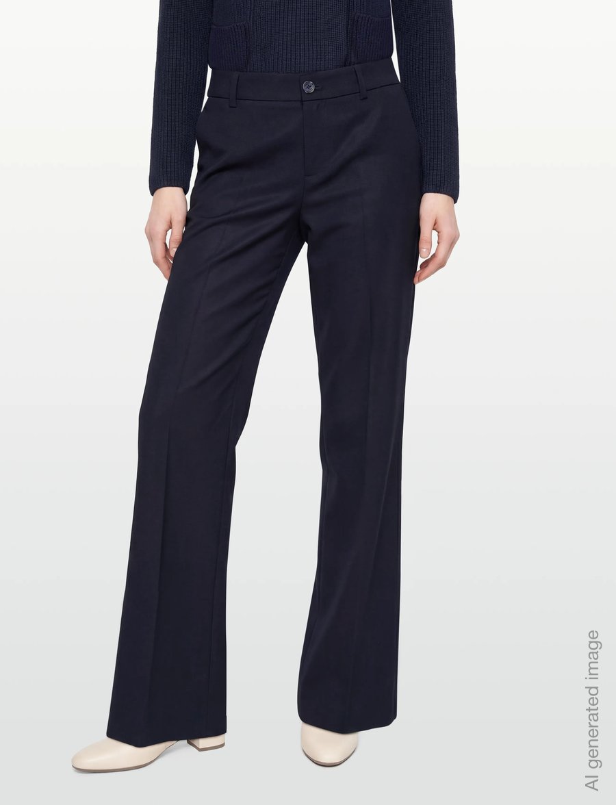 Lauren Ralph Lauren - CITY CREPE-WVN-PANTS - kostymbyxor - lauren navy - 3