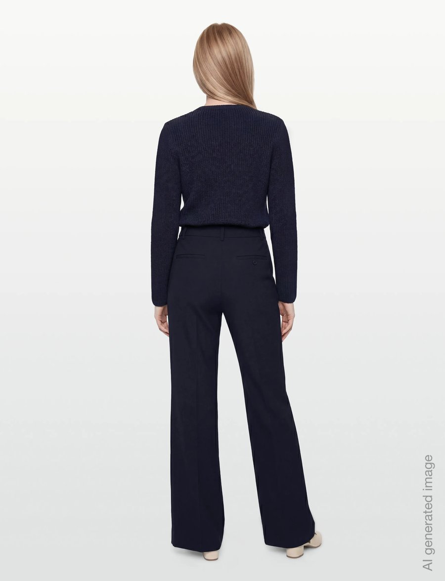 Lauren Ralph Lauren - CITY CREPE-WVN-PANTS - kostymbyxor - lauren navy - 4