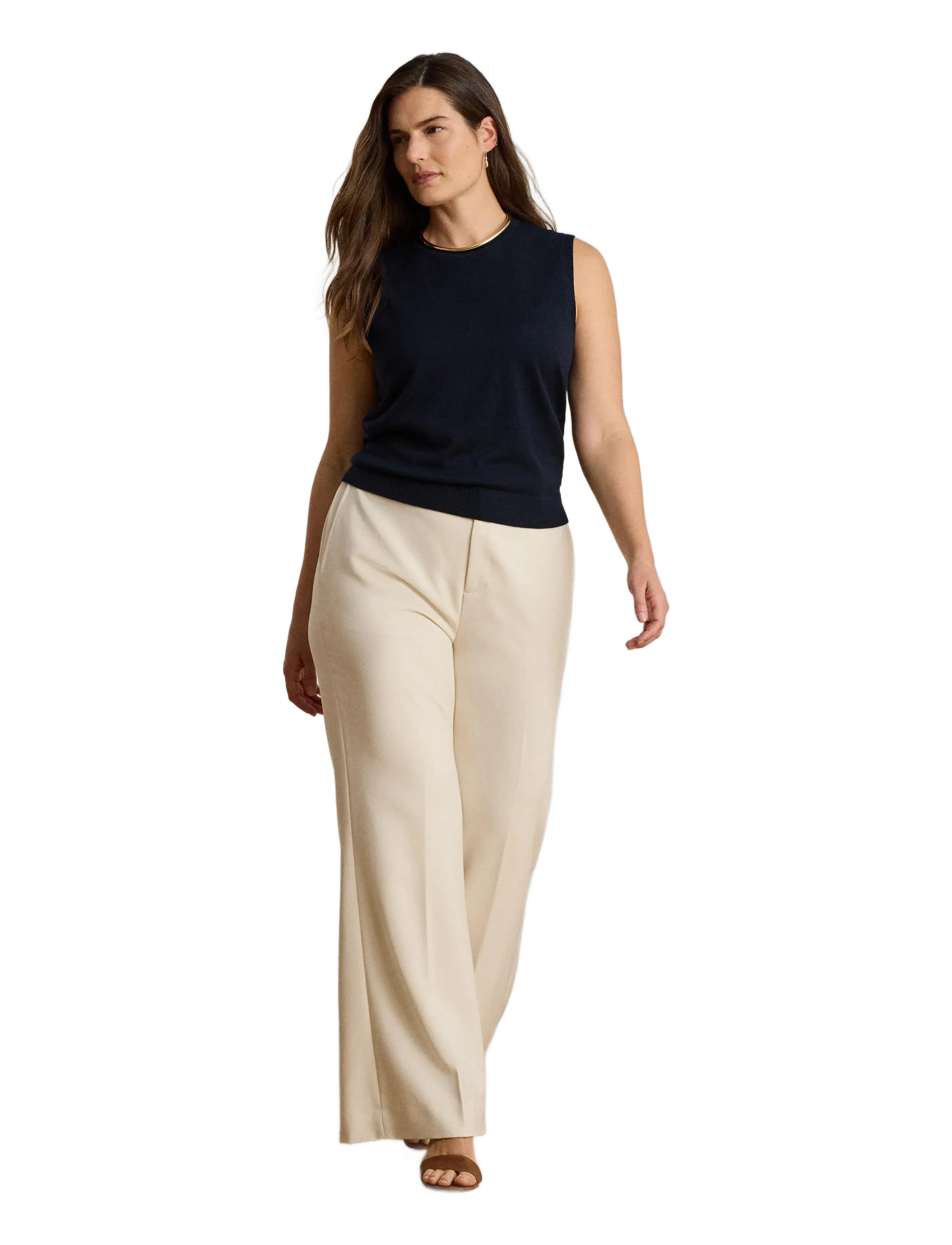 Lauren Ralph Lauren - CITY CREPE-WVN-PANTS - anzugshosen - mascarpone cream - 2