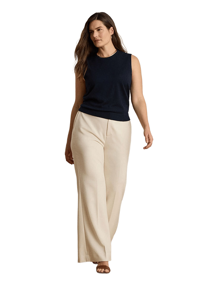 Lauren Ralph Lauren - CITY CREPE-WVN-PANTS - kostymbyxor - mascarpone cream - 2