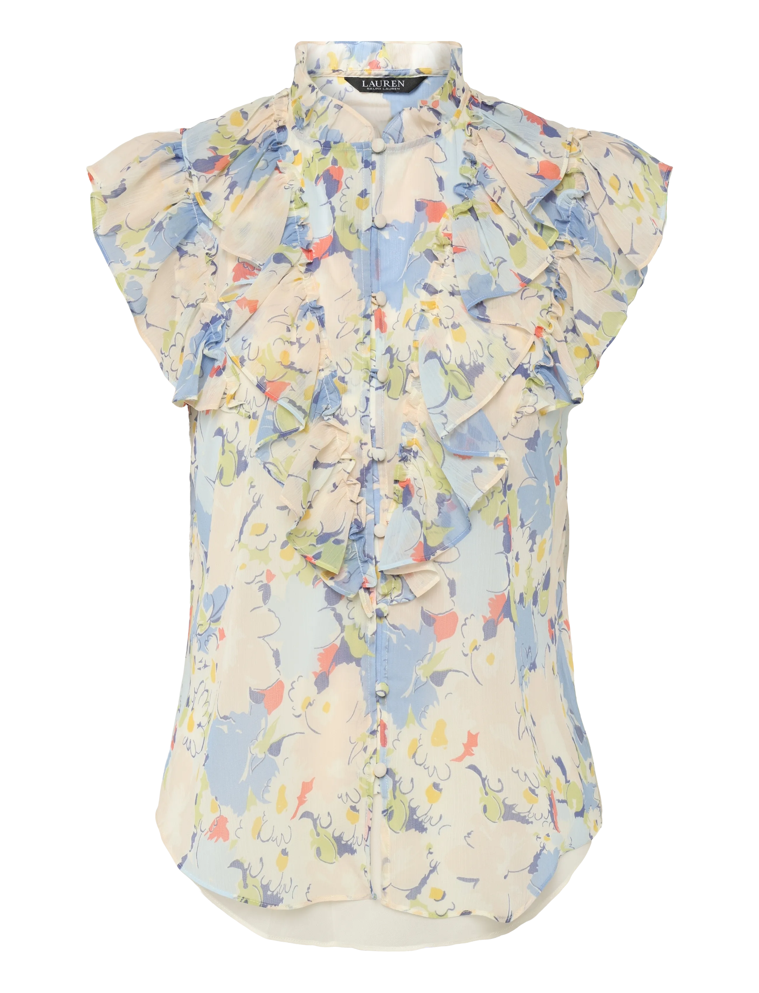 Lauren Ralph Lauren POLY CRINKLE GGT 58-WVN-SHIRT - Ostja valik - BLUE MULTI / multi