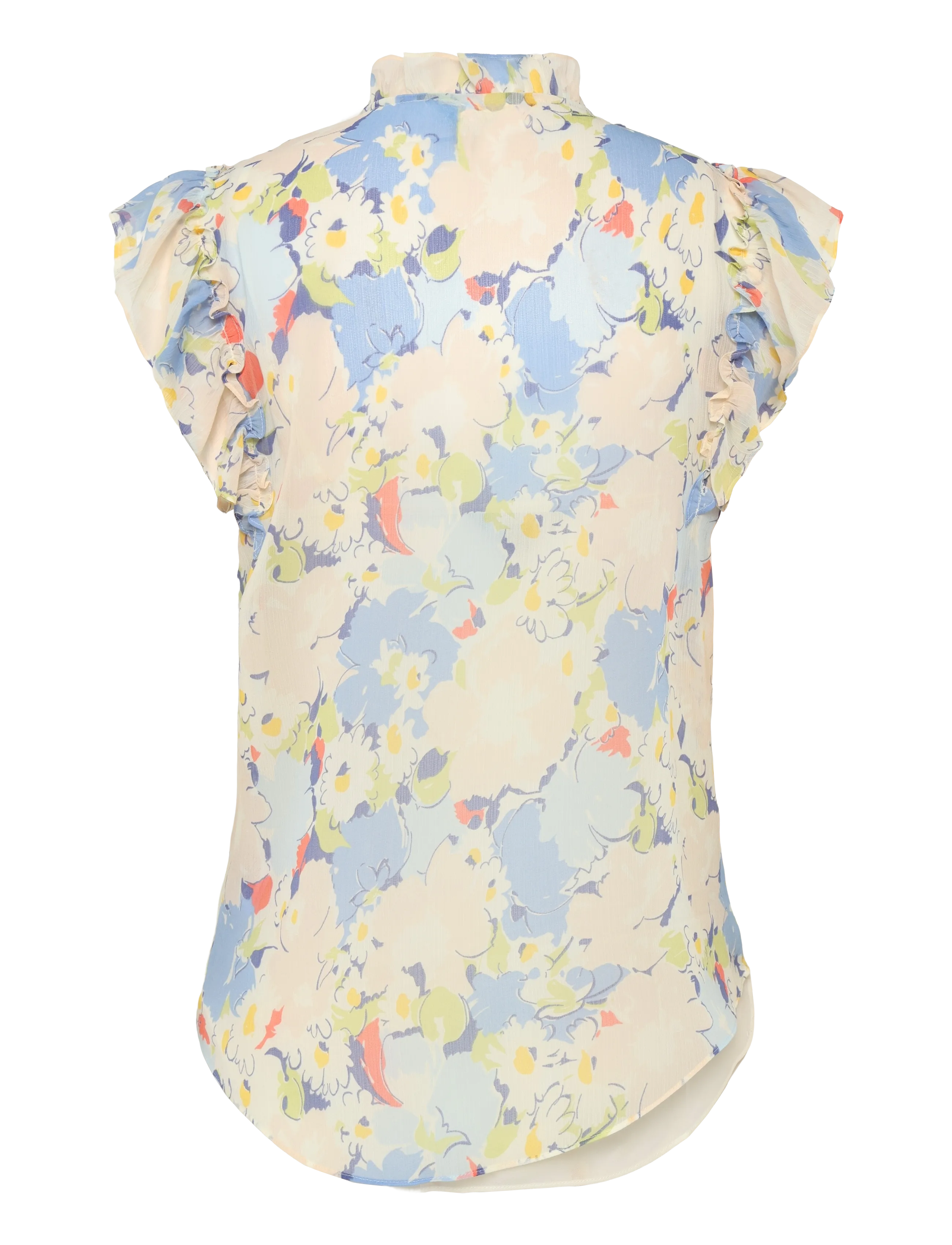 Lauren Ralph Lauren - POLY CRINKLE GGT 58-WVN-SHIRT - kortærmede bluser - blue multi - 1