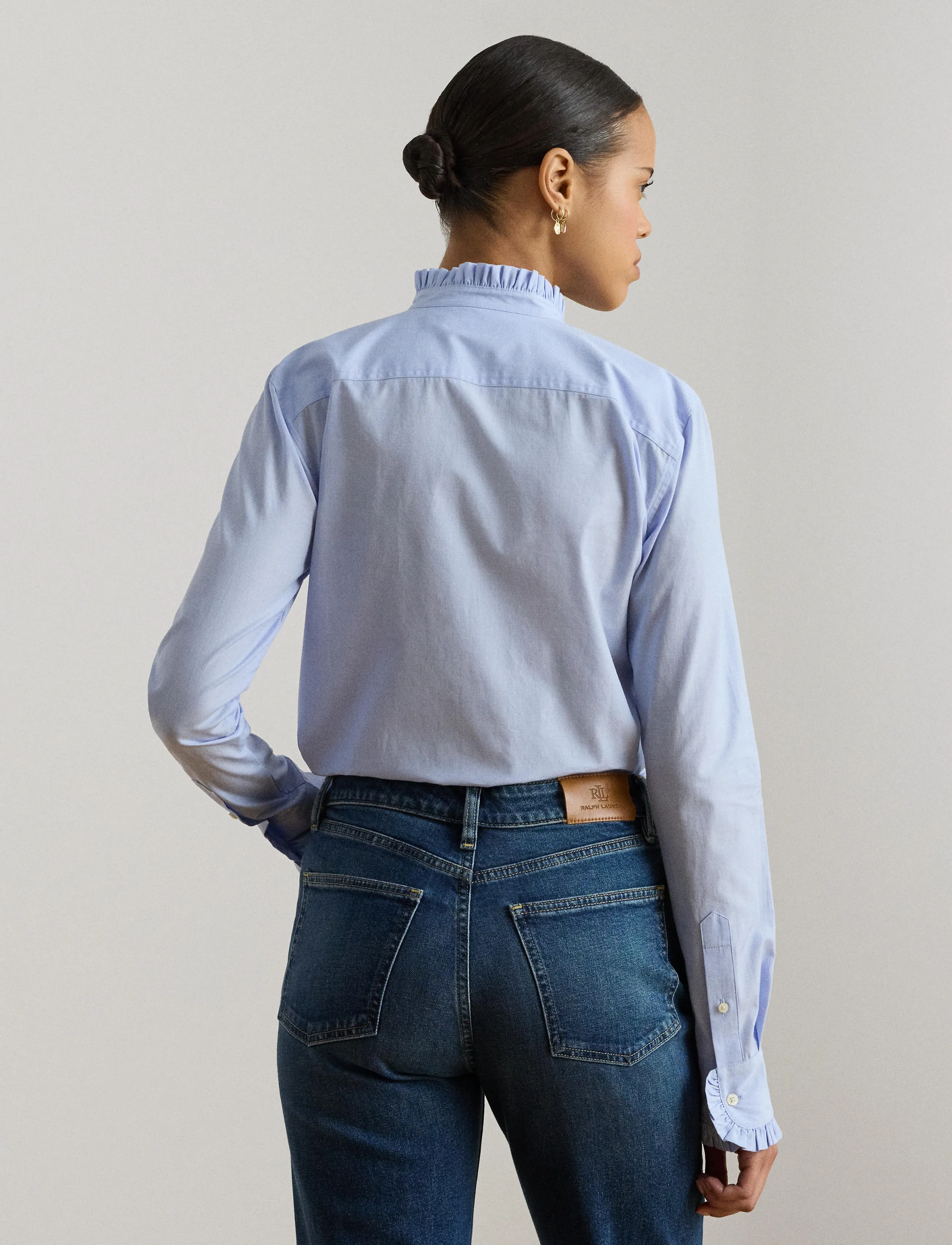 Lauren Ralph Lauren - Y/D CTTN END ON END-WVN-SHIRT - long-sleeved shirts - light sky blue - 5