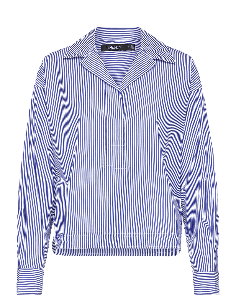 Lauren Ralph Lauren - Y/D 70'S BROADCLOTH-WVN-SHIRT - långärmade skjortor - blue/white - 0