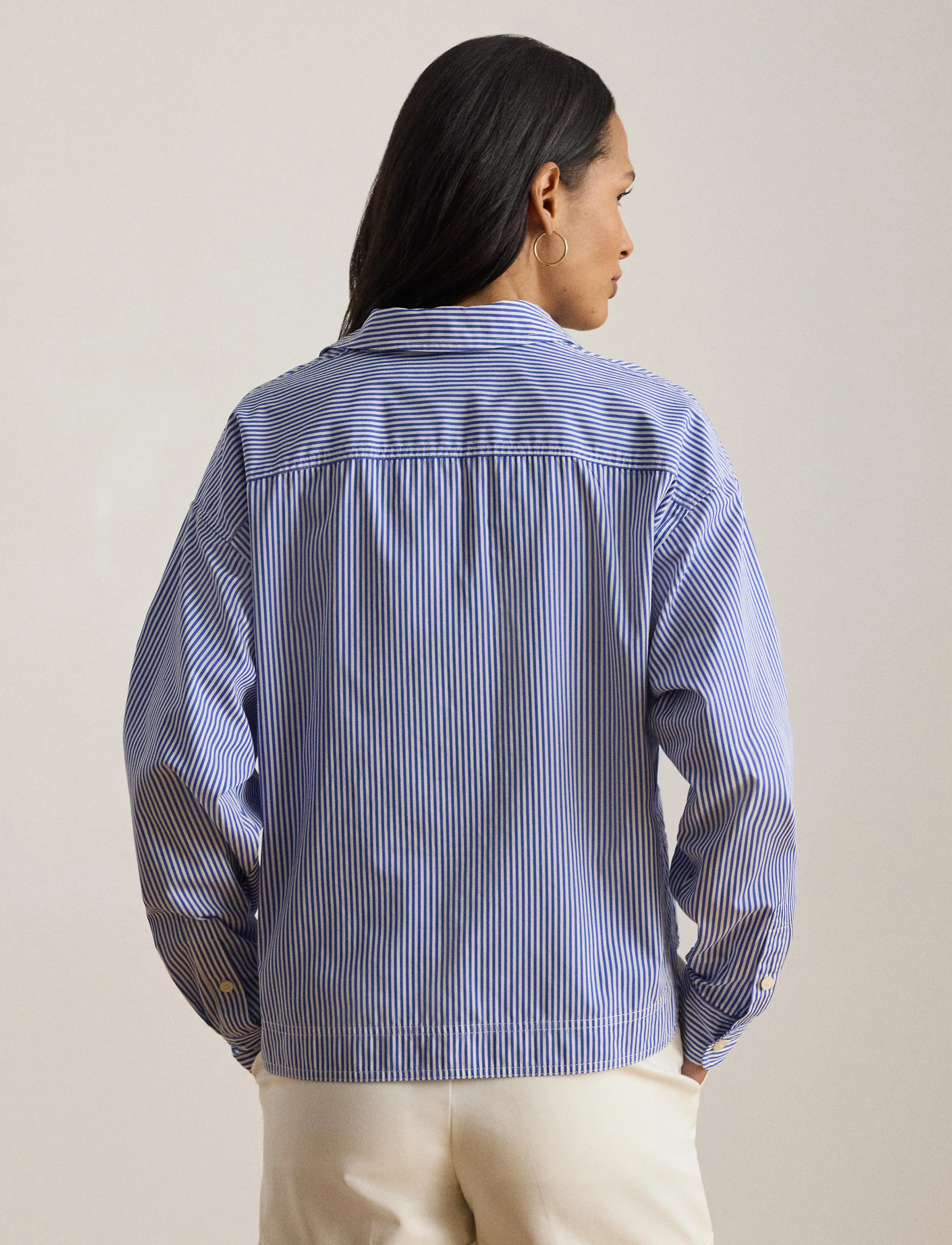 Lauren Ralph Lauren - Y/D 70'S BROADCLOTH-WVN-SHIRT - langärmlige hemden - blue/white - 3