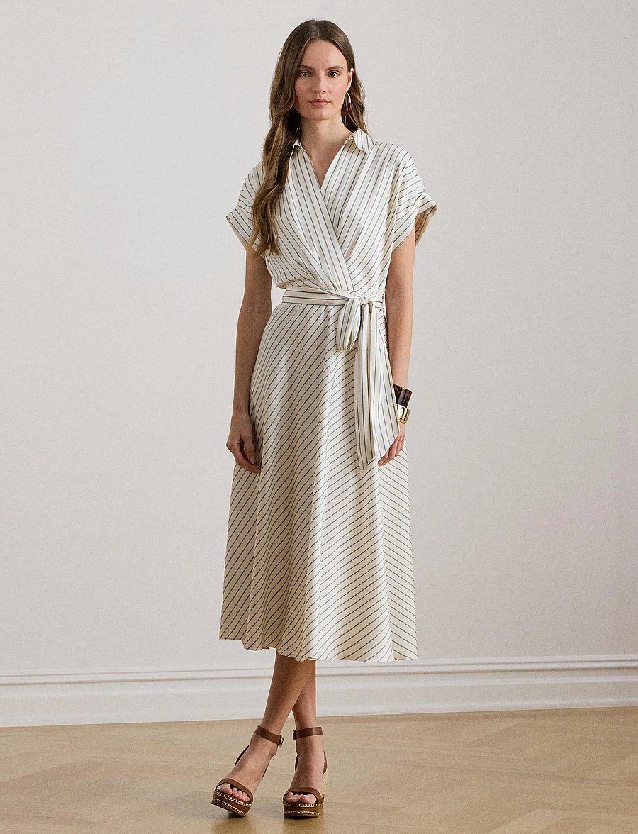 Lauren Ralph Lauren - LUXE TWILL-WVN-DRESSES - robes portefeuille - cream/blue - 3