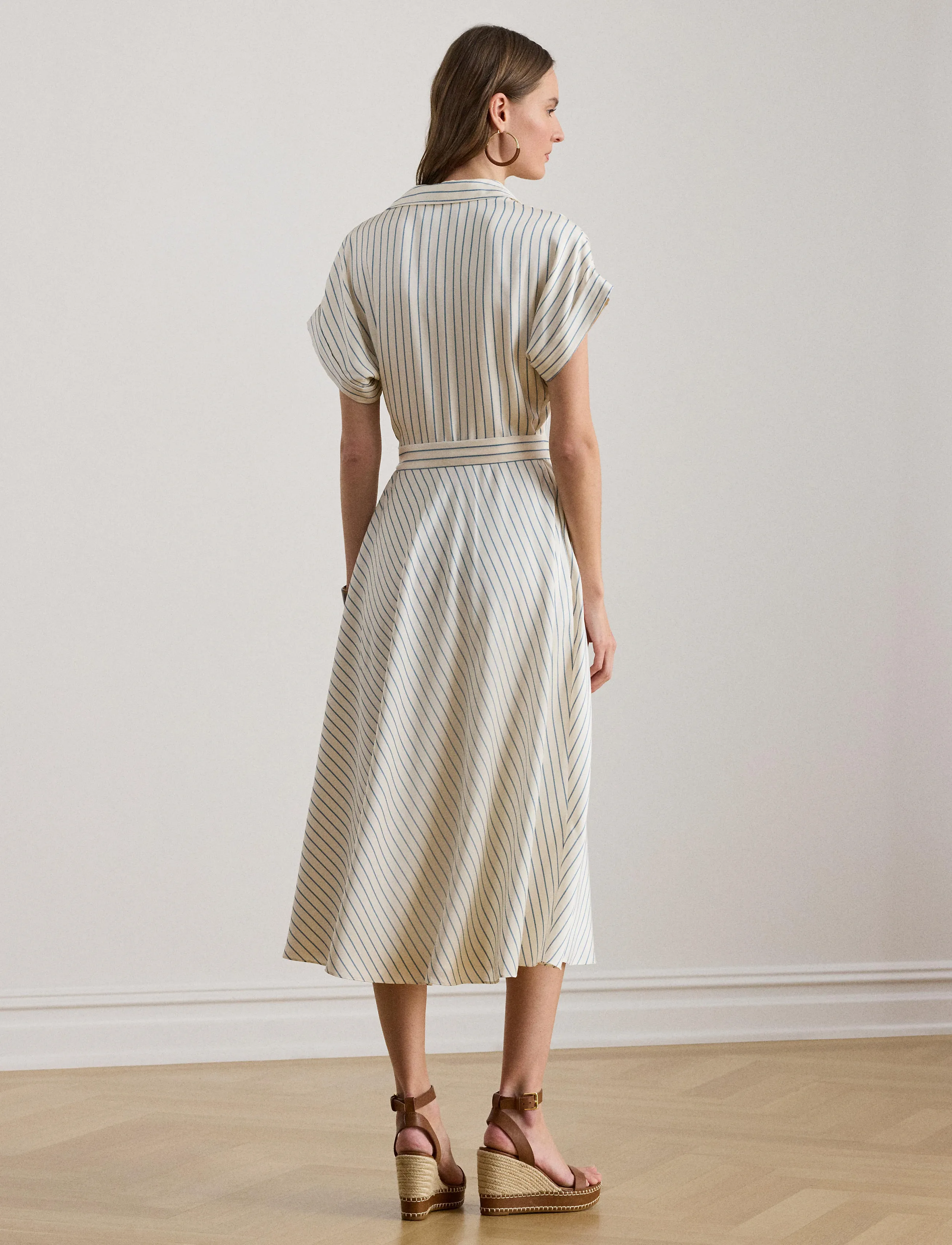 Lauren Ralph Lauren - LUXE TWILL-WVN-DRESSES - robes portefeuille - cream/blue - 5