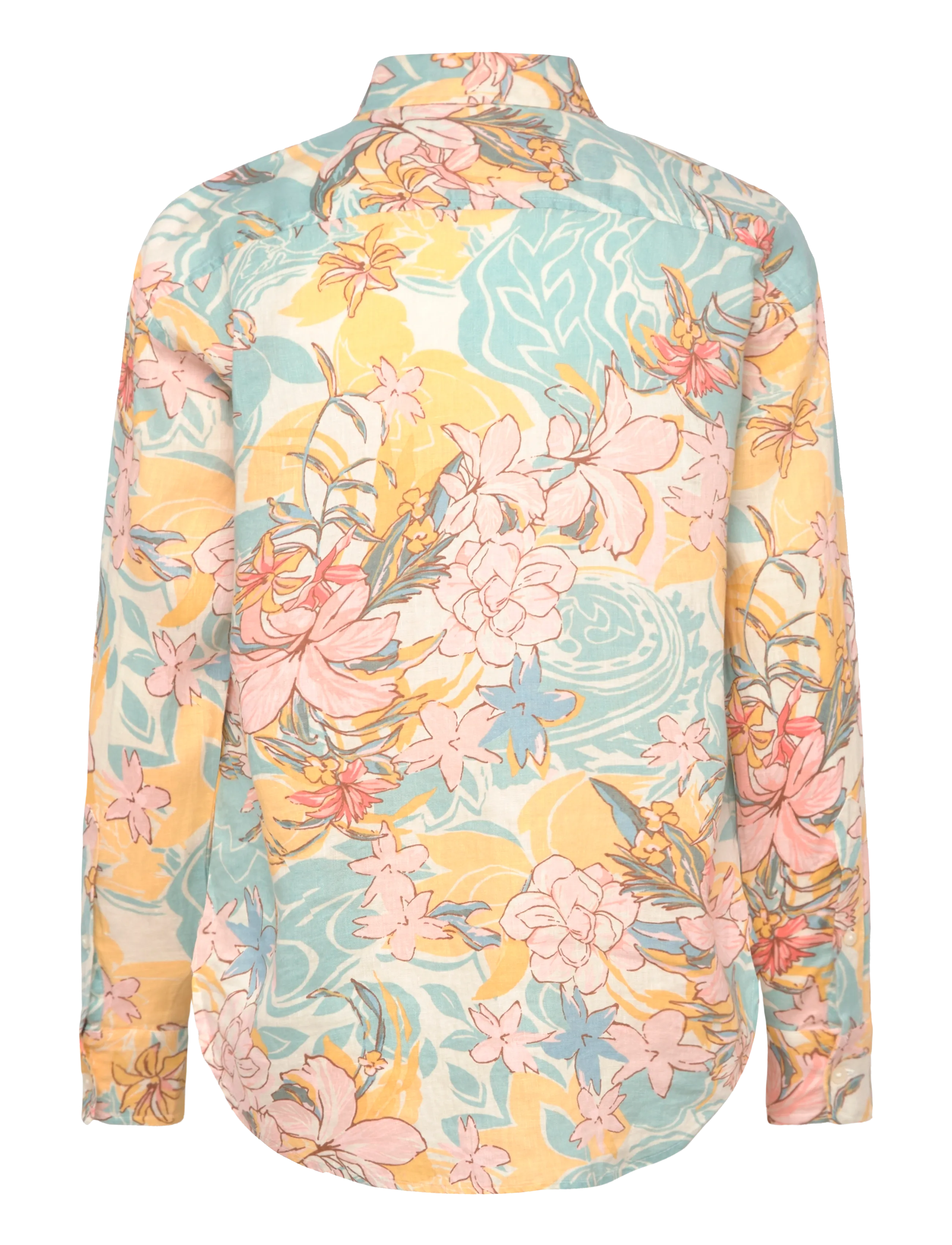 Lauren Ralph Lauren - TISSUE LINEN-WVN-SHIRT - hørskjorter - cream/blue multi - 1