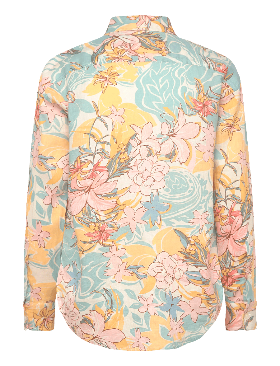 Lauren Ralph Lauren - TISSUE LINEN-WVN-SHIRT - linnen overhemden - cream/blue multi - 1