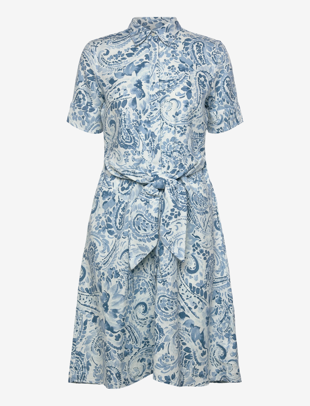 Lauren Ralph Lauren - CLASSIC LINEN-WVN-DRESSES - sommerkjoler - white/blue - 1