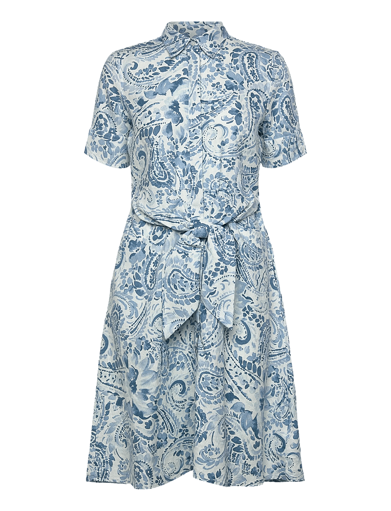 Lauren Ralph Lauren - CLASSIC LINEN-WVN-DRESSES - sommerkleider - white/blue - 1