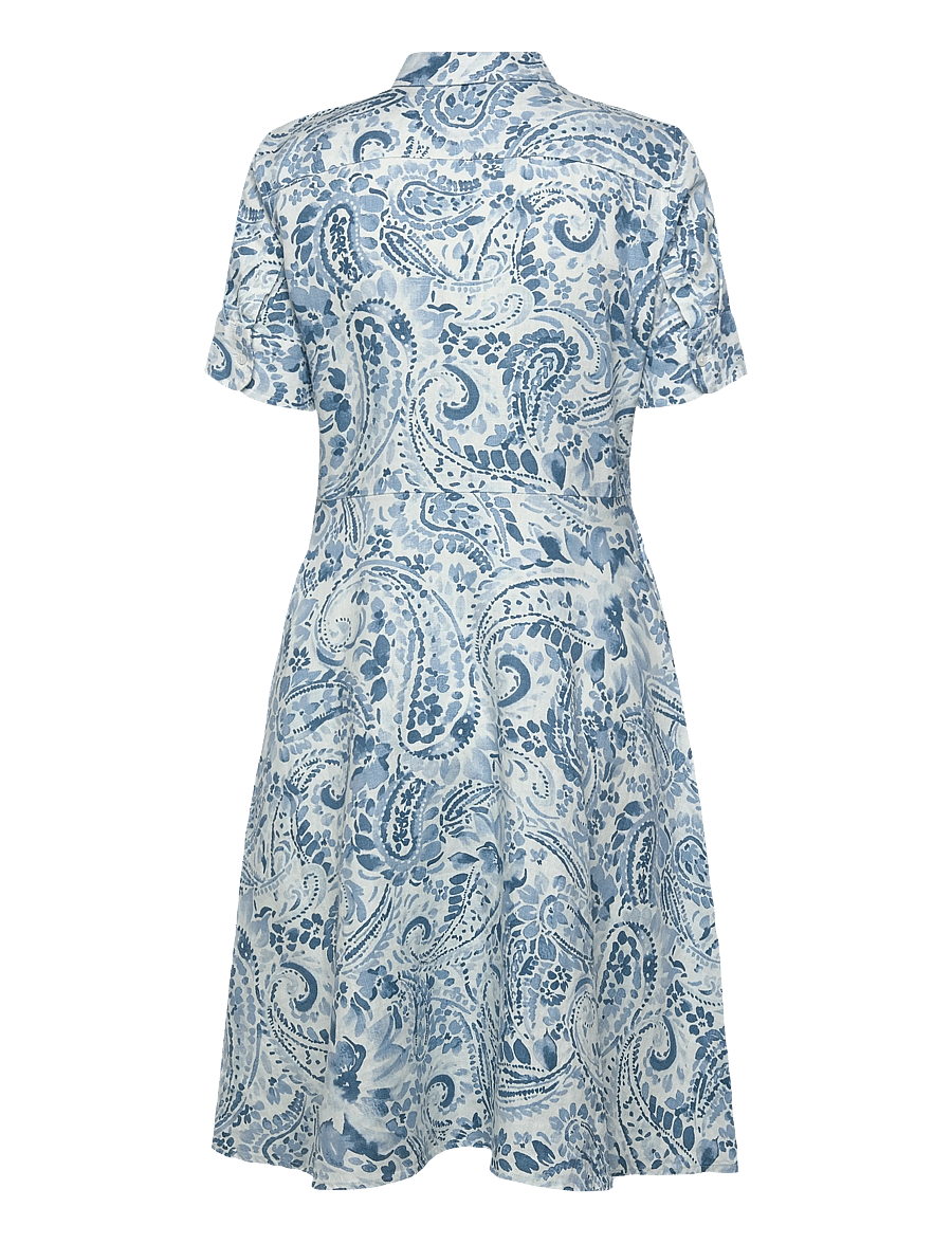 Lauren Ralph Lauren - CLASSIC LINEN-WVN-DRESSES - sommerkleider - white/blue - 2