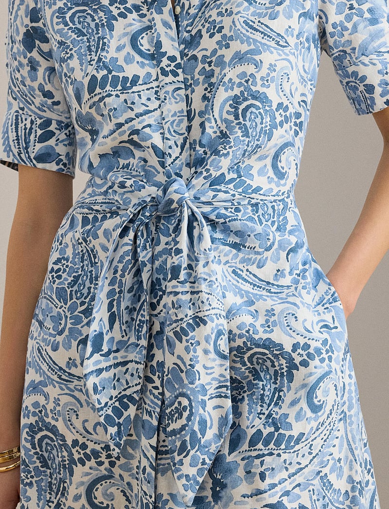 Lauren Ralph Lauren - CLASSIC LINEN-WVN-DRESSES - sommerkleider - white/blue - 4