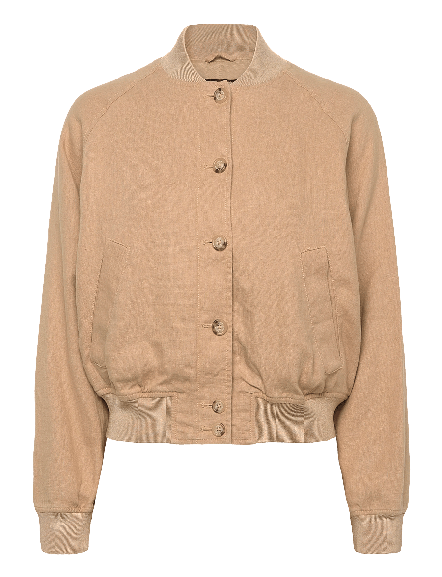 Lauren Ralph Lauren - CLASSIC LINEN-WVN-JACKET - lentejassen - birch tan - 1