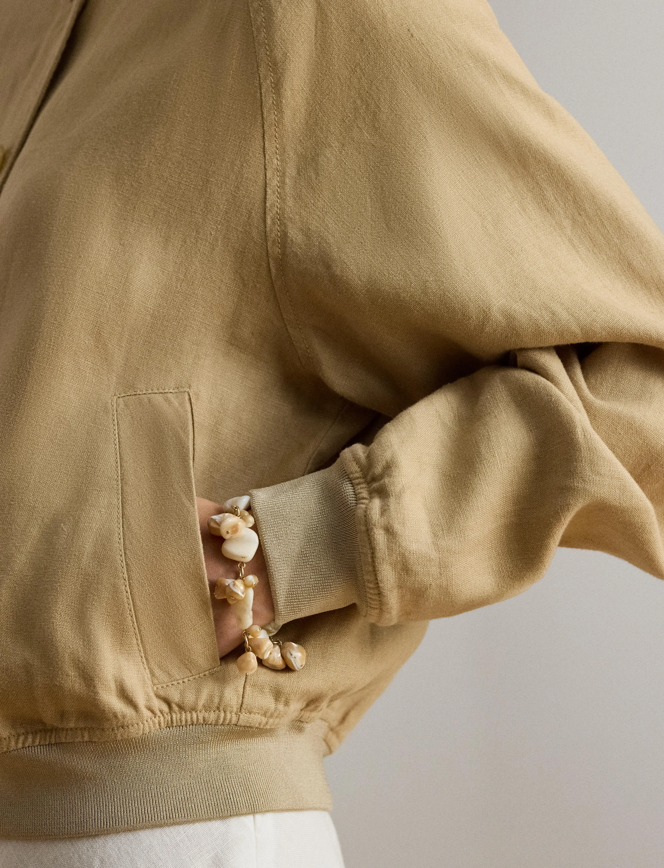 Lauren Ralph Lauren - CLASSIC LINEN-WVN-JACKET - bomberjakker - birch tan - 4