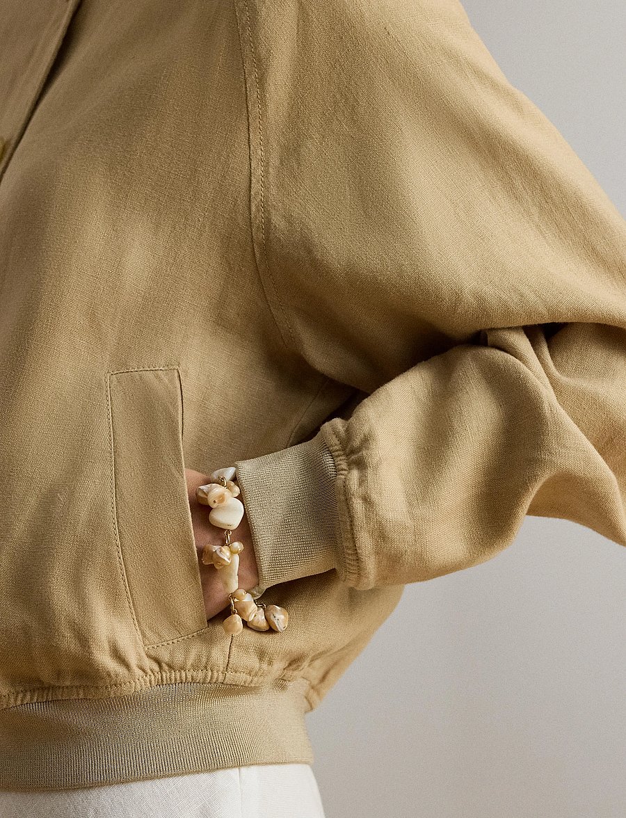 Lauren Ralph Lauren - CLASSIC LINEN-WVN-JACKET - lentejassen - birch tan - 4